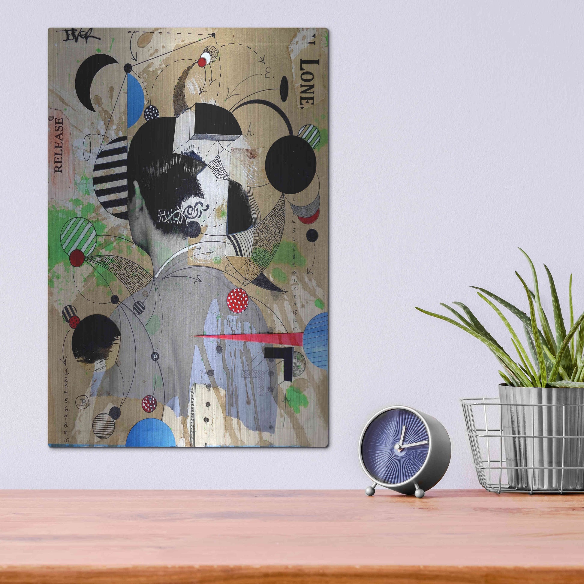 Luxe Metal Art 'Ideological Release' by Loui Jover, Metal Wall Art,12x16