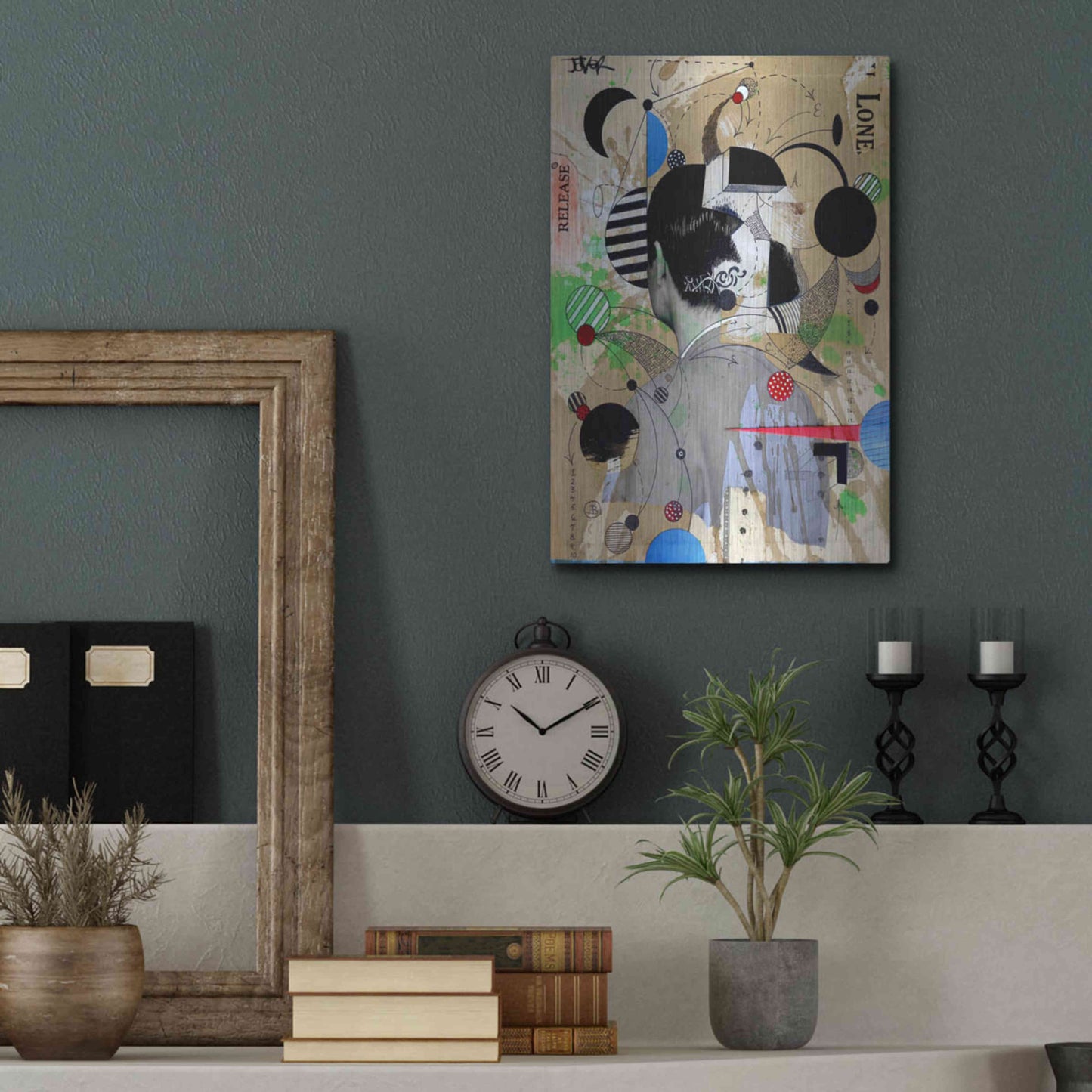 Luxe Metal Art 'Ideological Release' by Loui Jover, Metal Wall Art,12x16