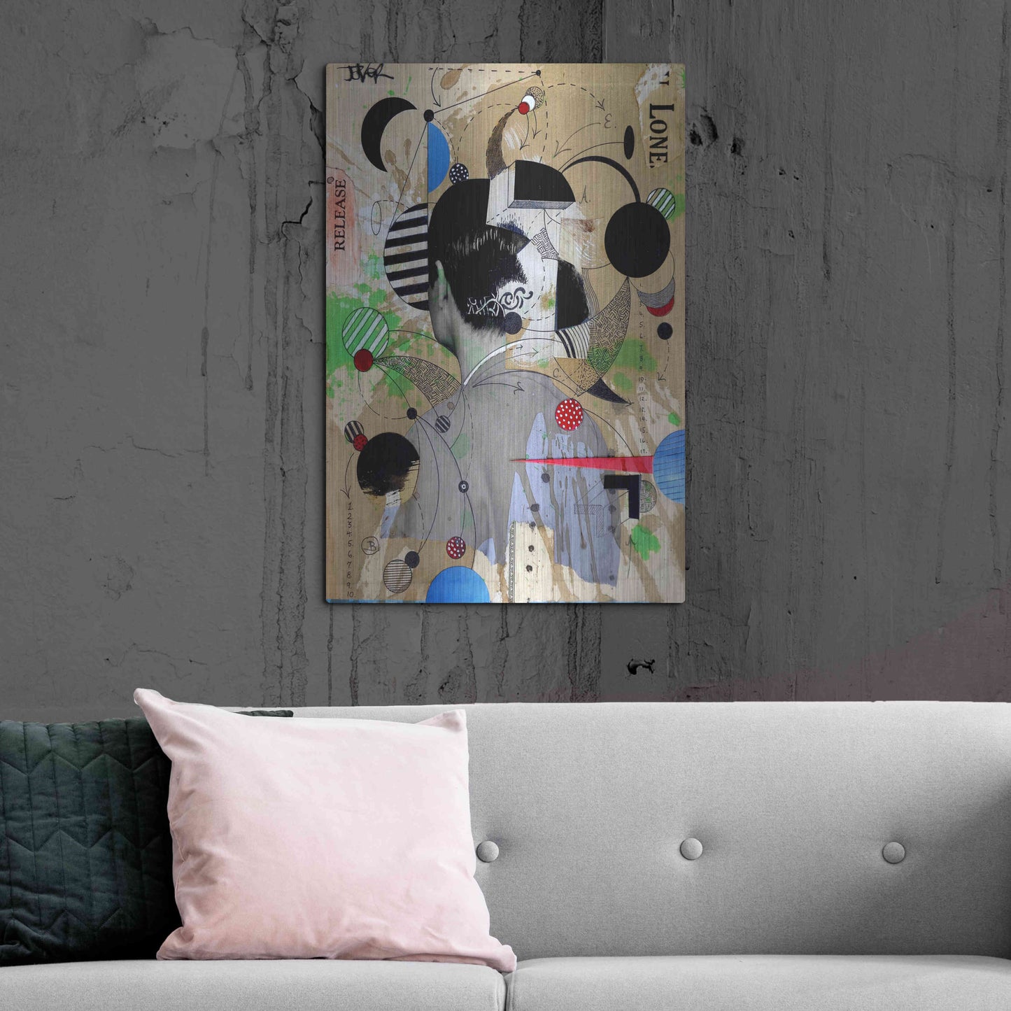 Luxe Metal Art 'Ideological Release' by Loui Jover, Metal Wall Art,24x36