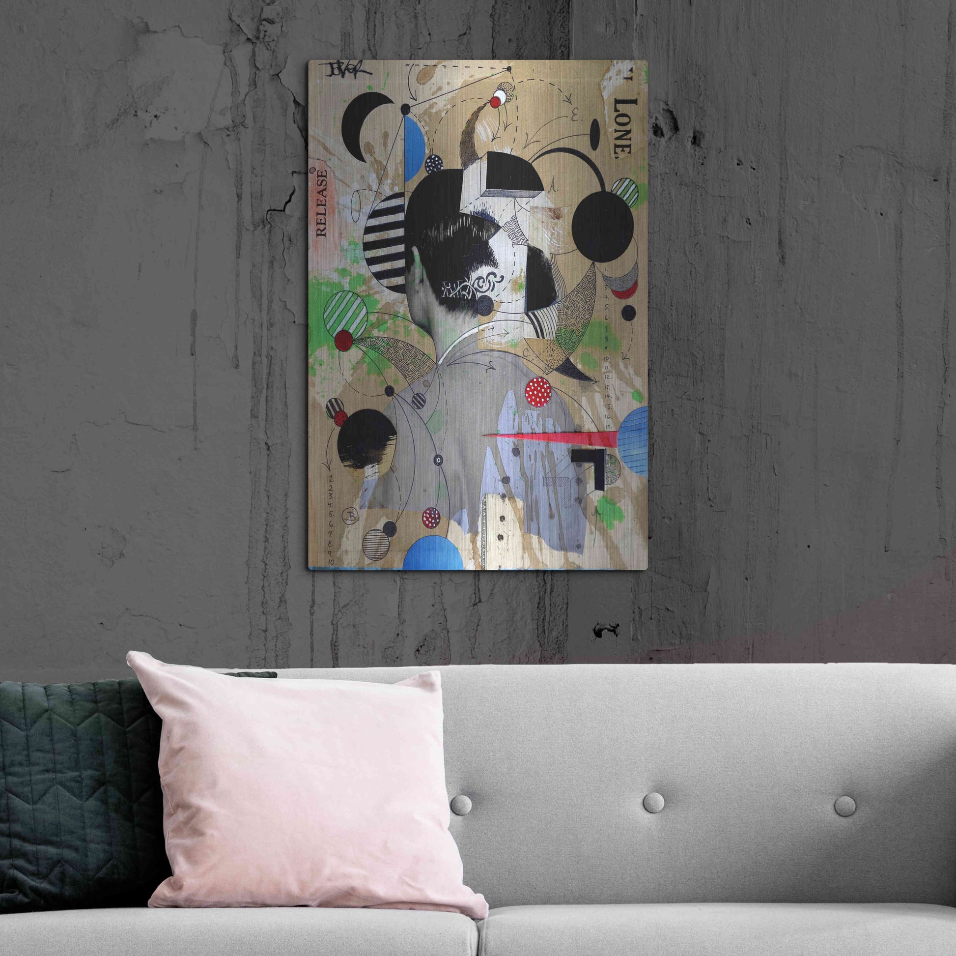 Luxe Metal Art 'Ideological Release' by Loui Jover, Metal Wall Art,24x36