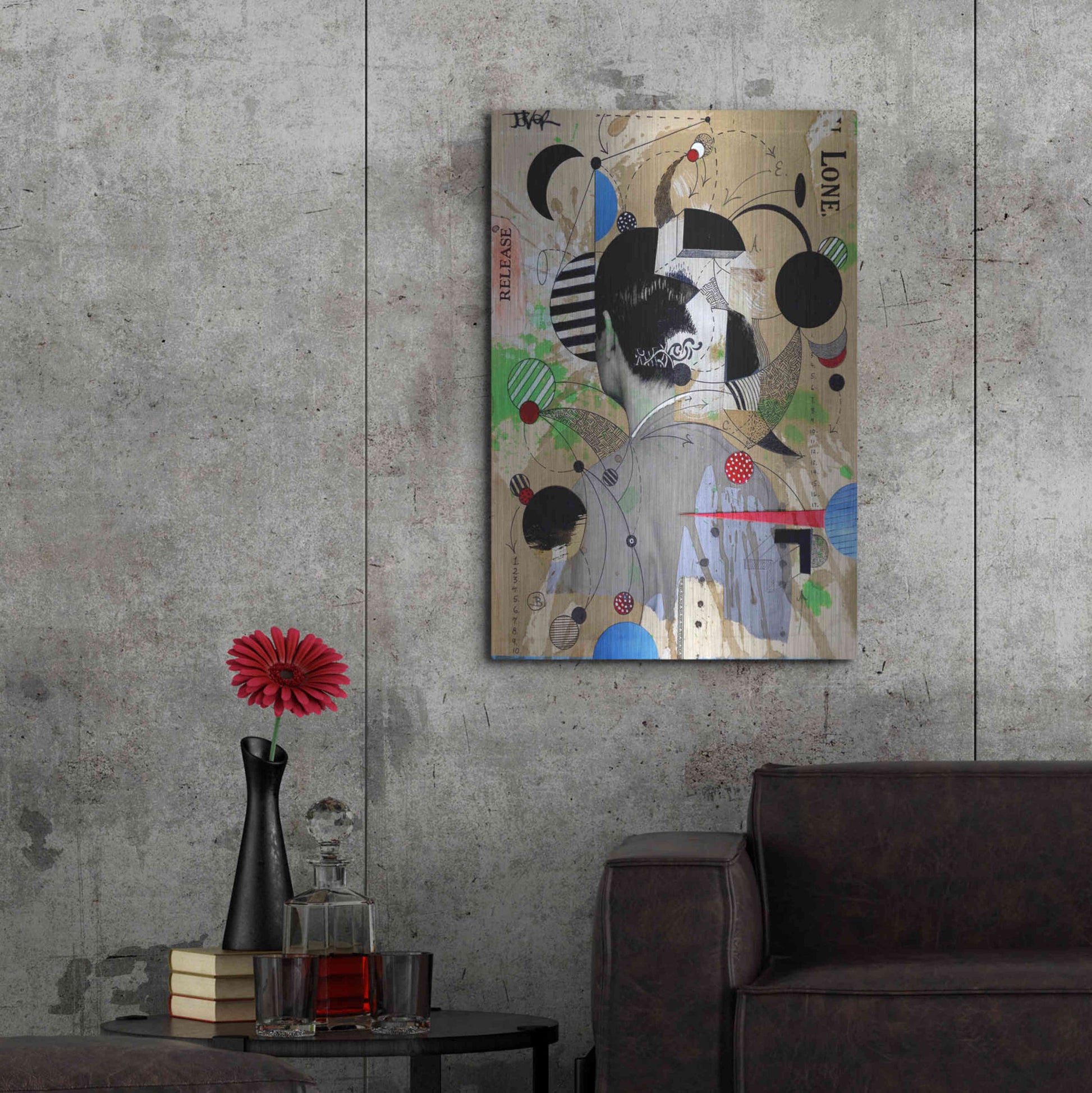 Luxe Metal Art 'Ideological Release' by Loui Jover, Metal Wall Art,24x36