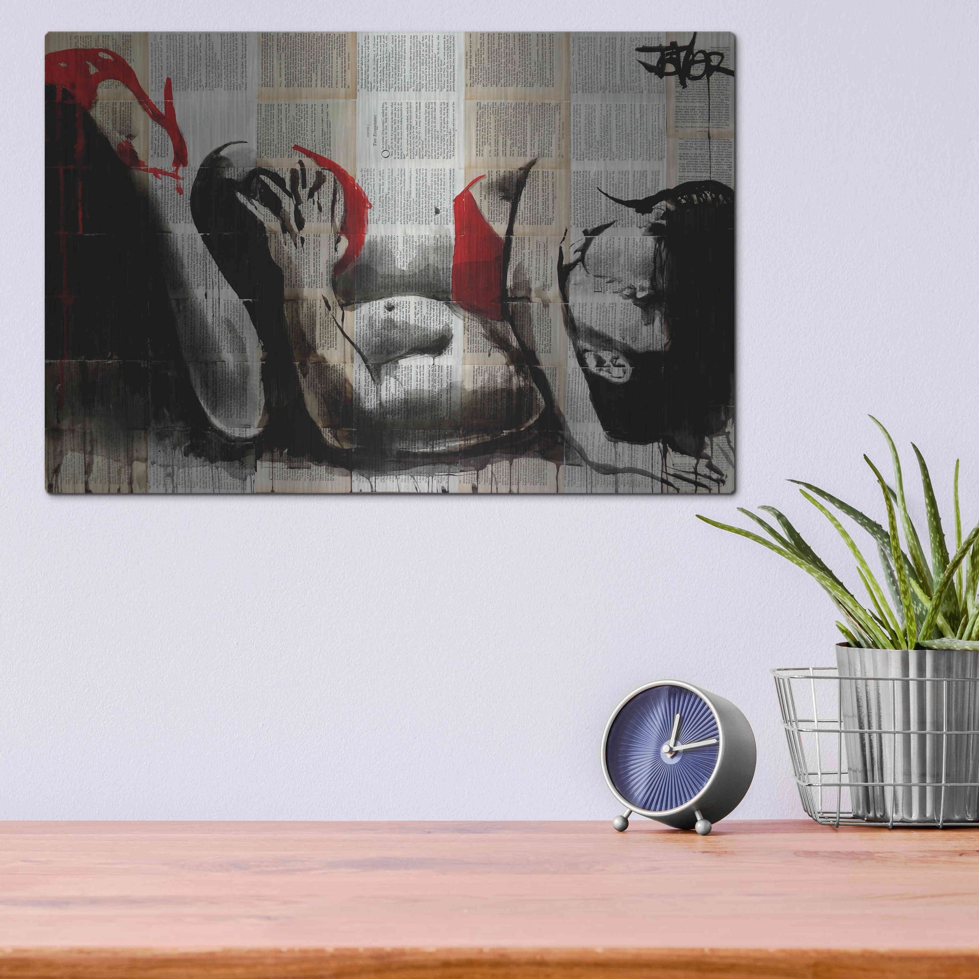 Luxe Metal Art 'Lust In Red' by Loui Jover, Metal Wall Art,16x12