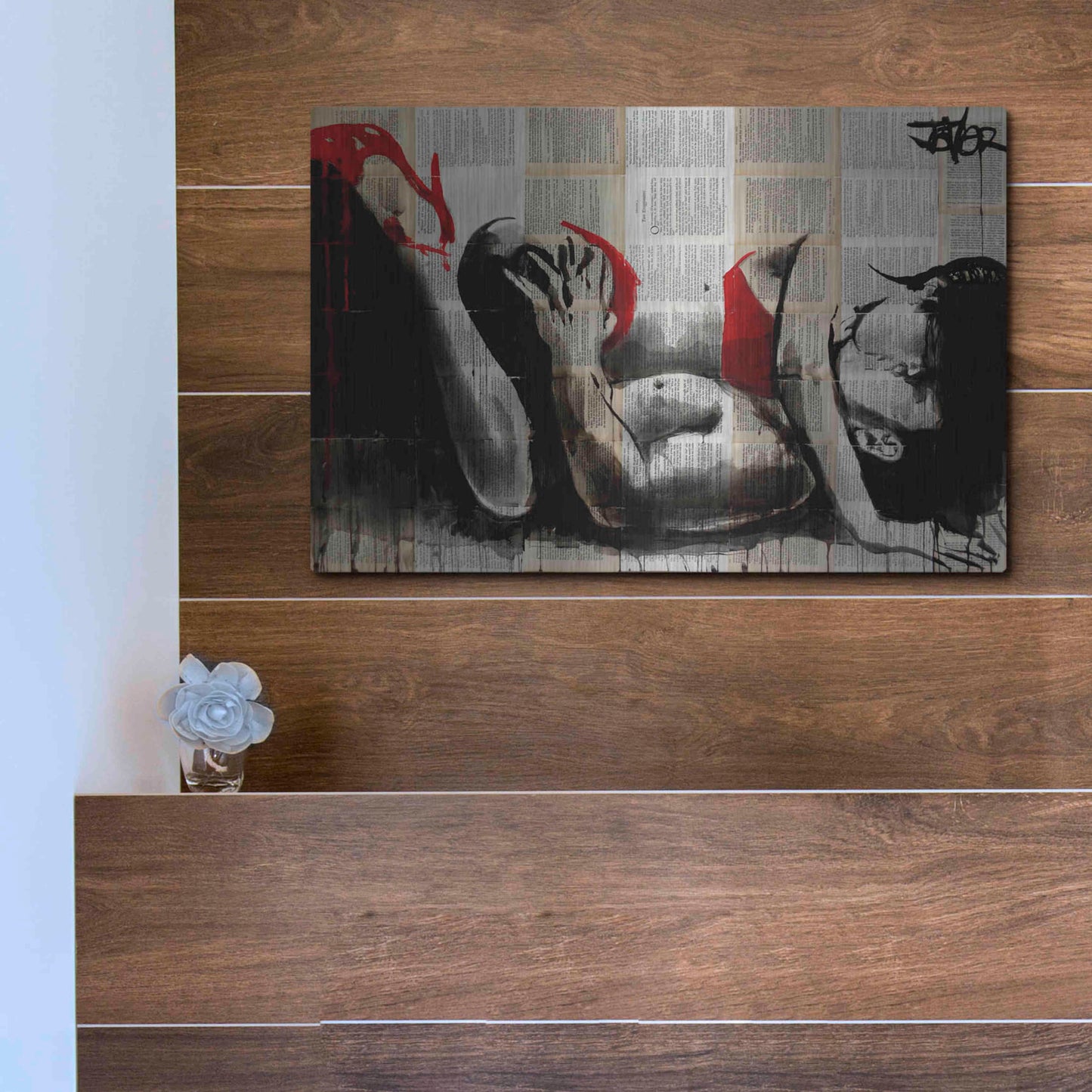 Luxe Metal Art 'Lust In Red' by Loui Jover, Metal Wall Art,16x12