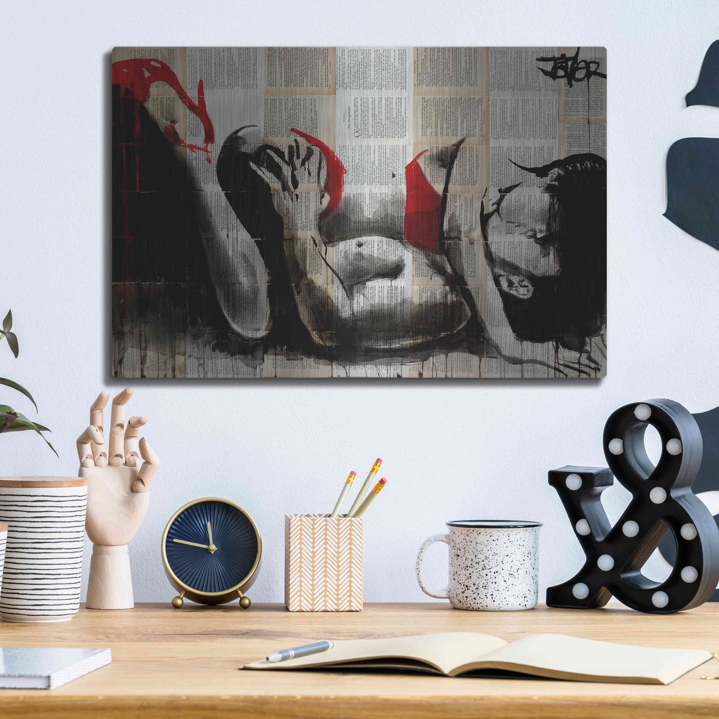 Luxe Metal Art 'Lust In Red' by Loui Jover, Metal Wall Art,16x12