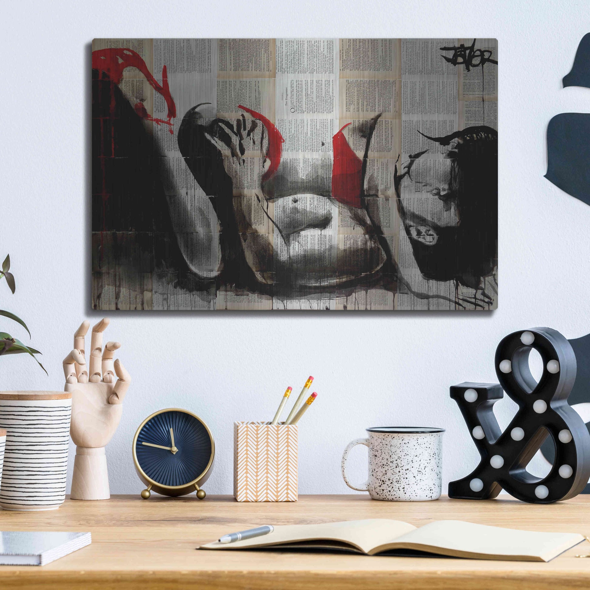 Luxe Metal Art 'Lust In Red' by Loui Jover, Metal Wall Art,16x12