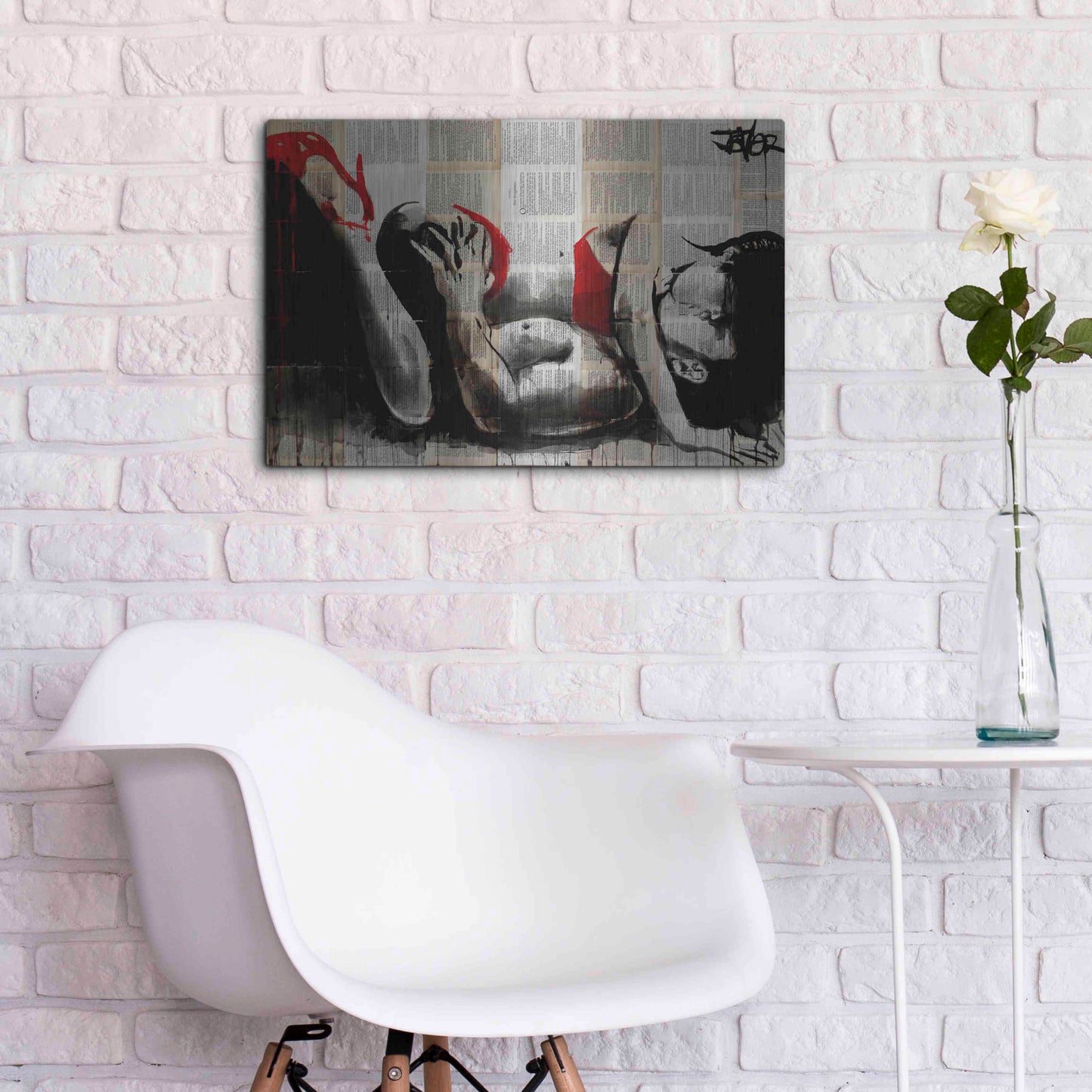Luxe Metal Art 'Lust In Red' by Loui Jover, Metal Wall Art,24x16
