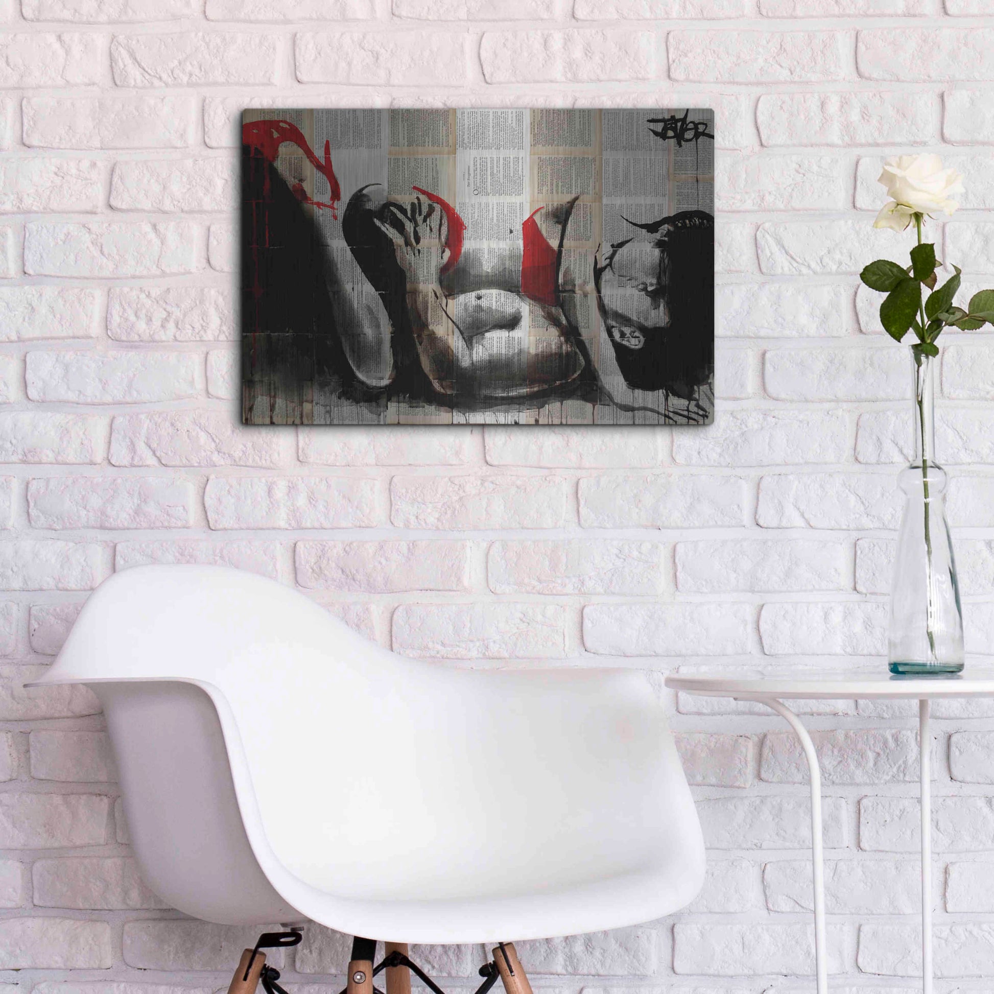 Luxe Metal Art 'Lust In Red' by Loui Jover, Metal Wall Art,24x16