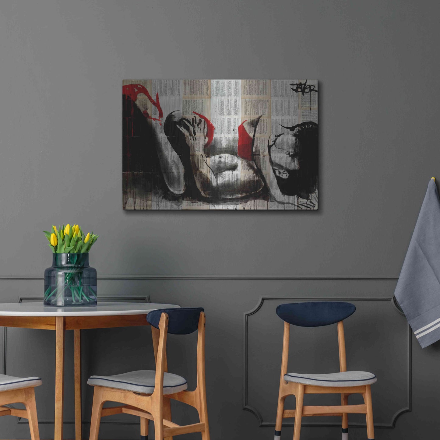 Luxe Metal Art 'Lust In Red' by Loui Jover, Metal Wall Art,36x24