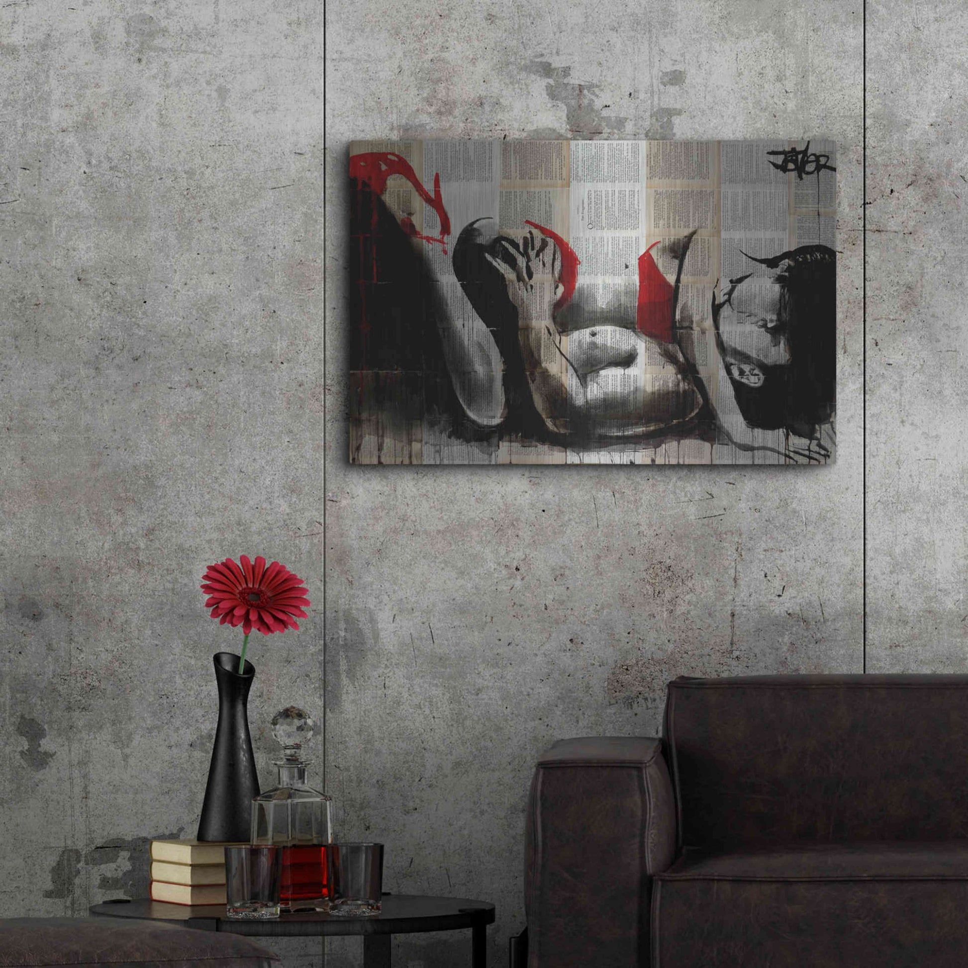 Luxe Metal Art 'Lust In Red' by Loui Jover, Metal Wall Art,36x24