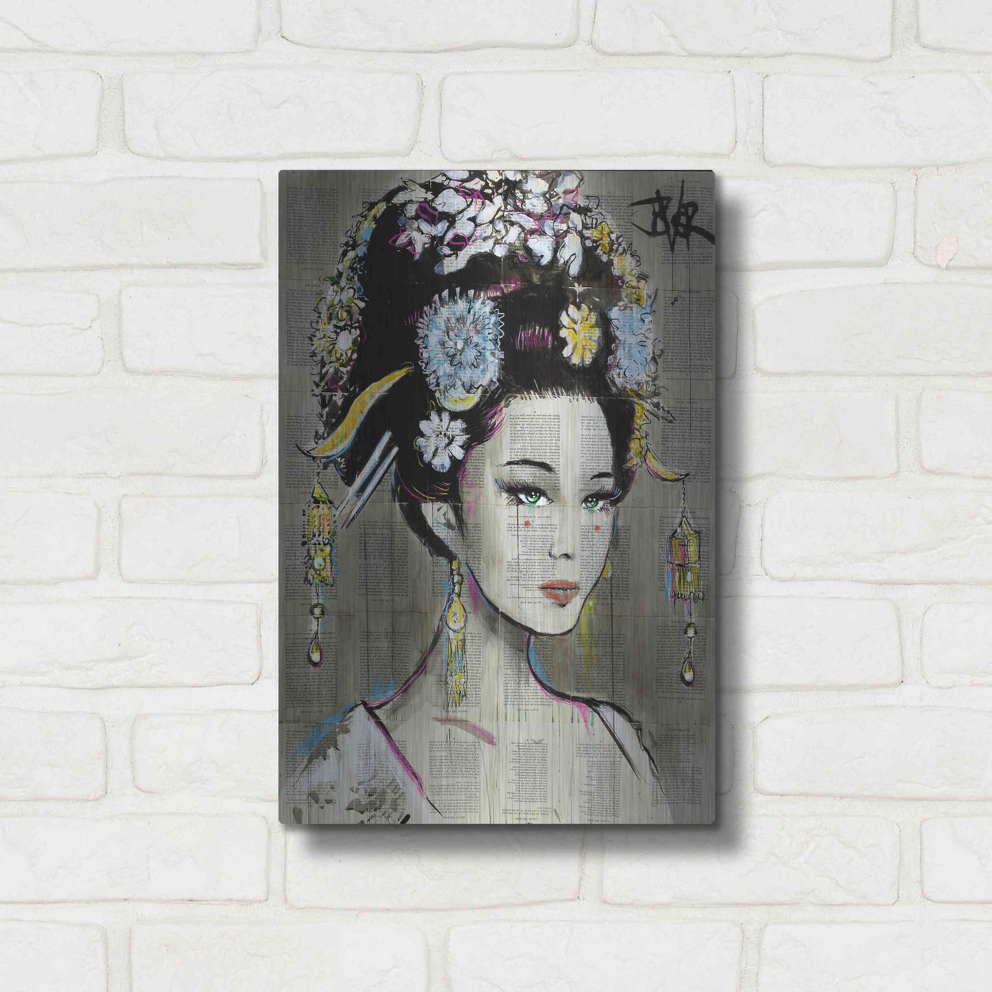 Luxe Metal Art 'Nian Zhen' by Loui Jover, Metal Wall Art,12x16