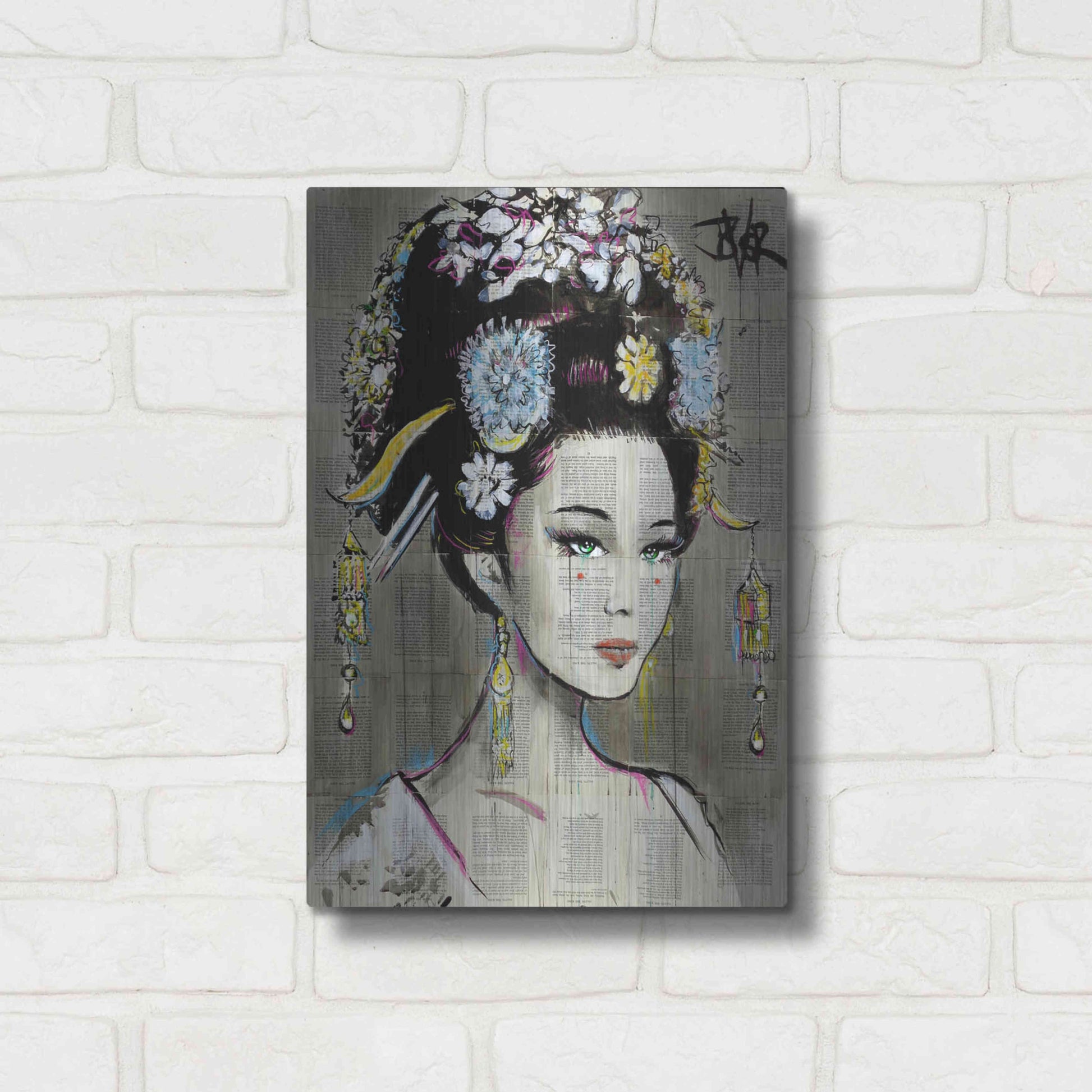 Luxe Metal Art 'Nian Zhen' by Loui Jover, Metal Wall Art,12x16