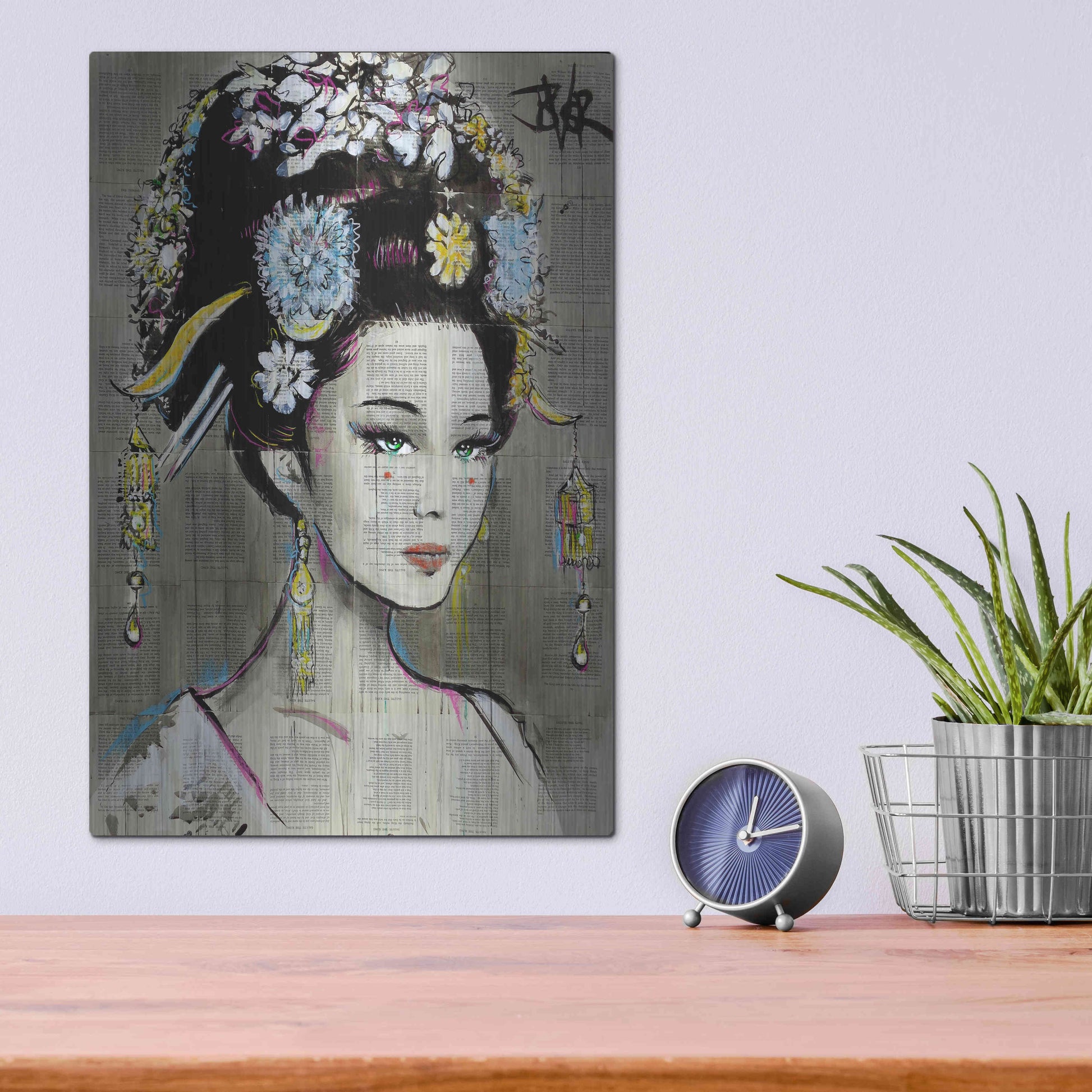 Luxe Metal Art 'Nian Zhen' by Loui Jover, Metal Wall Art,12x16