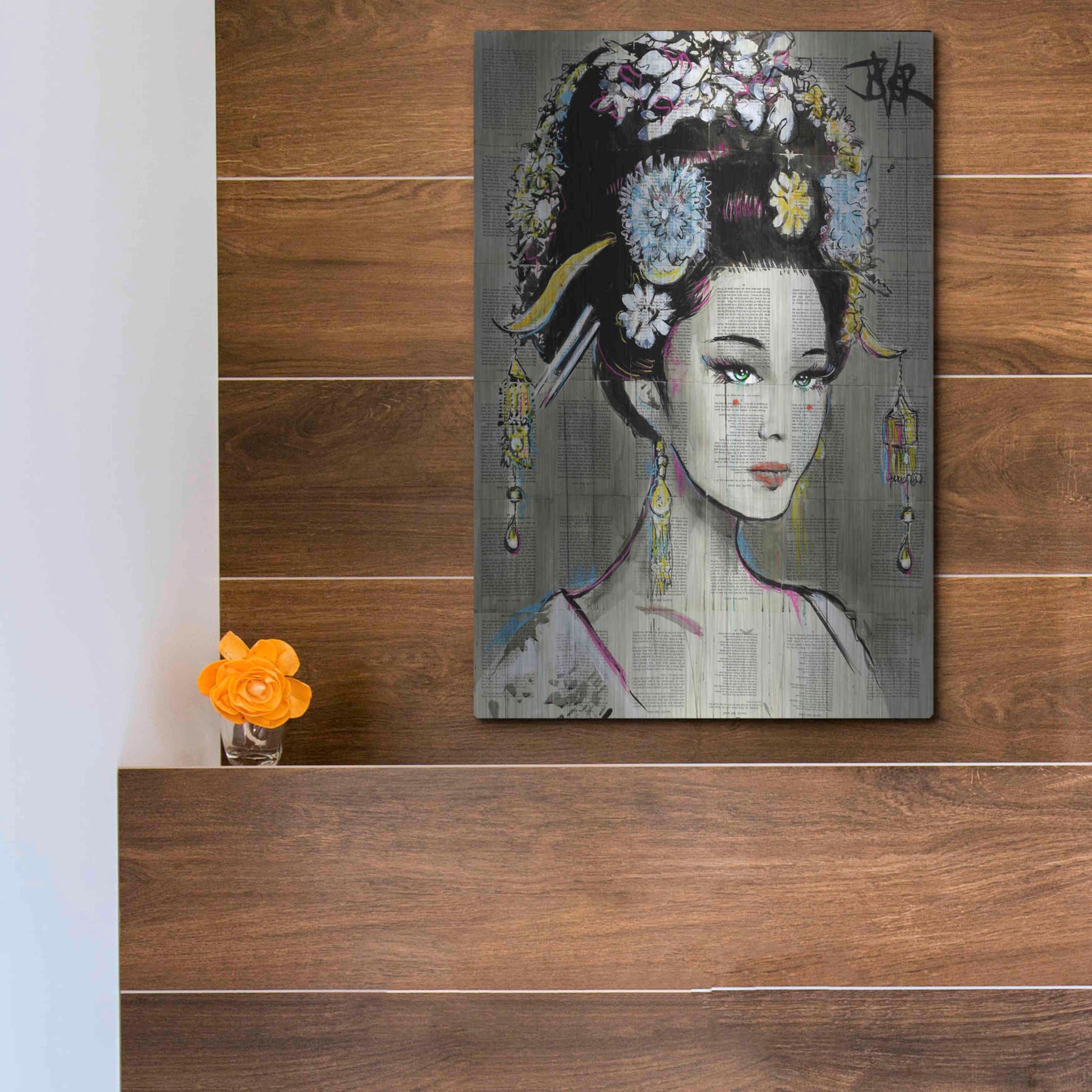 Luxe Metal Art 'Nian Zhen' by Loui Jover, Metal Wall Art,12x16