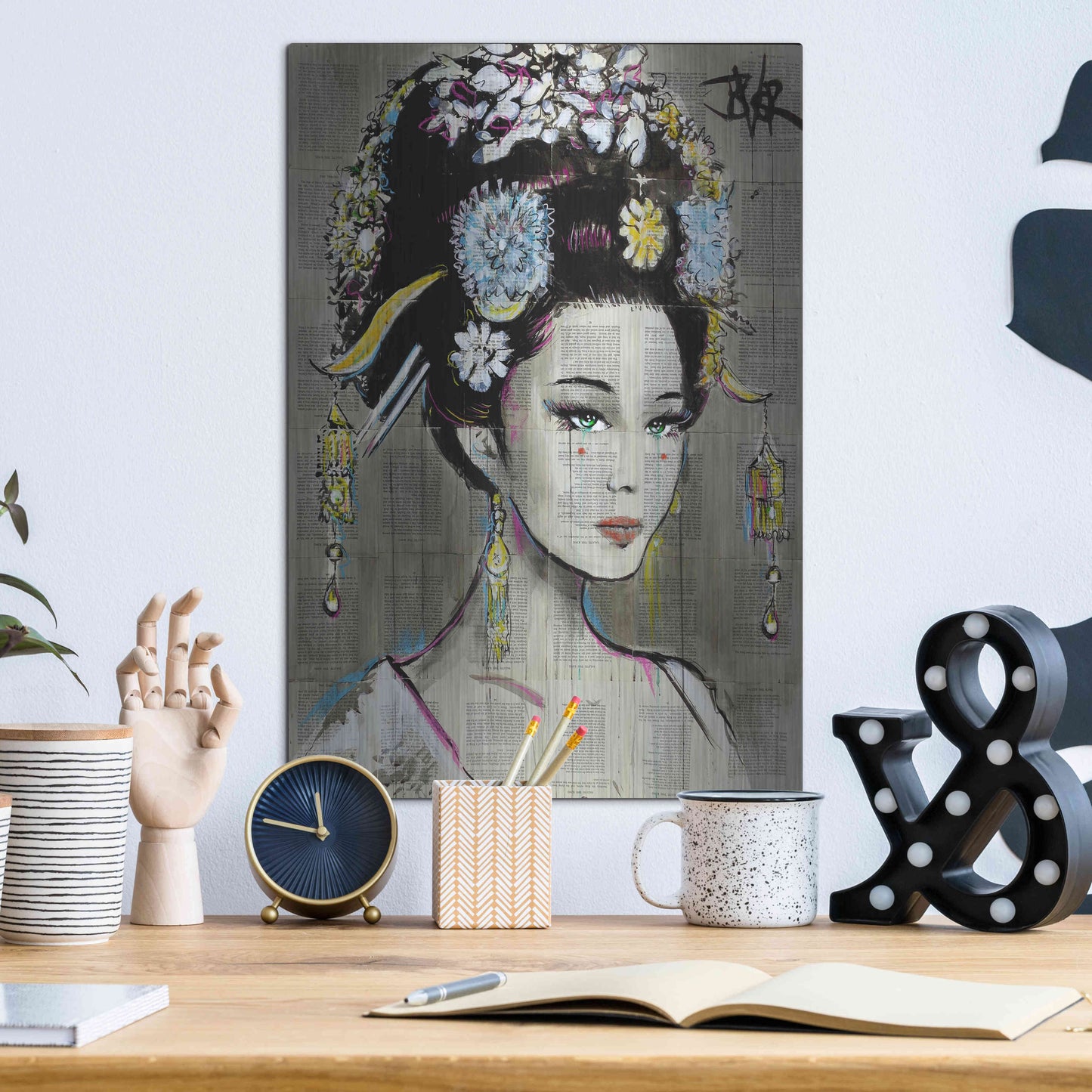 Luxe Metal Art 'Nian Zhen' by Loui Jover, Metal Wall Art,12x16