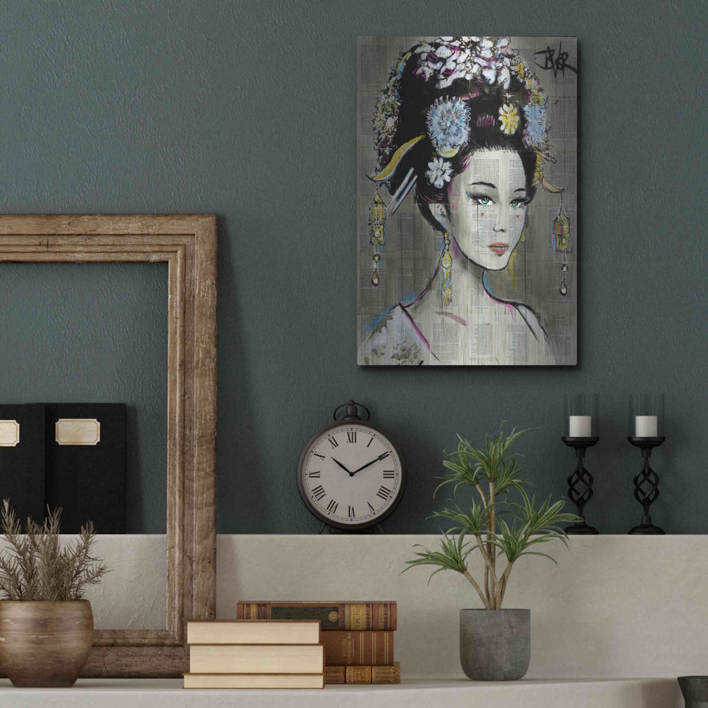 Luxe Metal Art 'Nian Zhen' by Loui Jover, Metal Wall Art,12x16