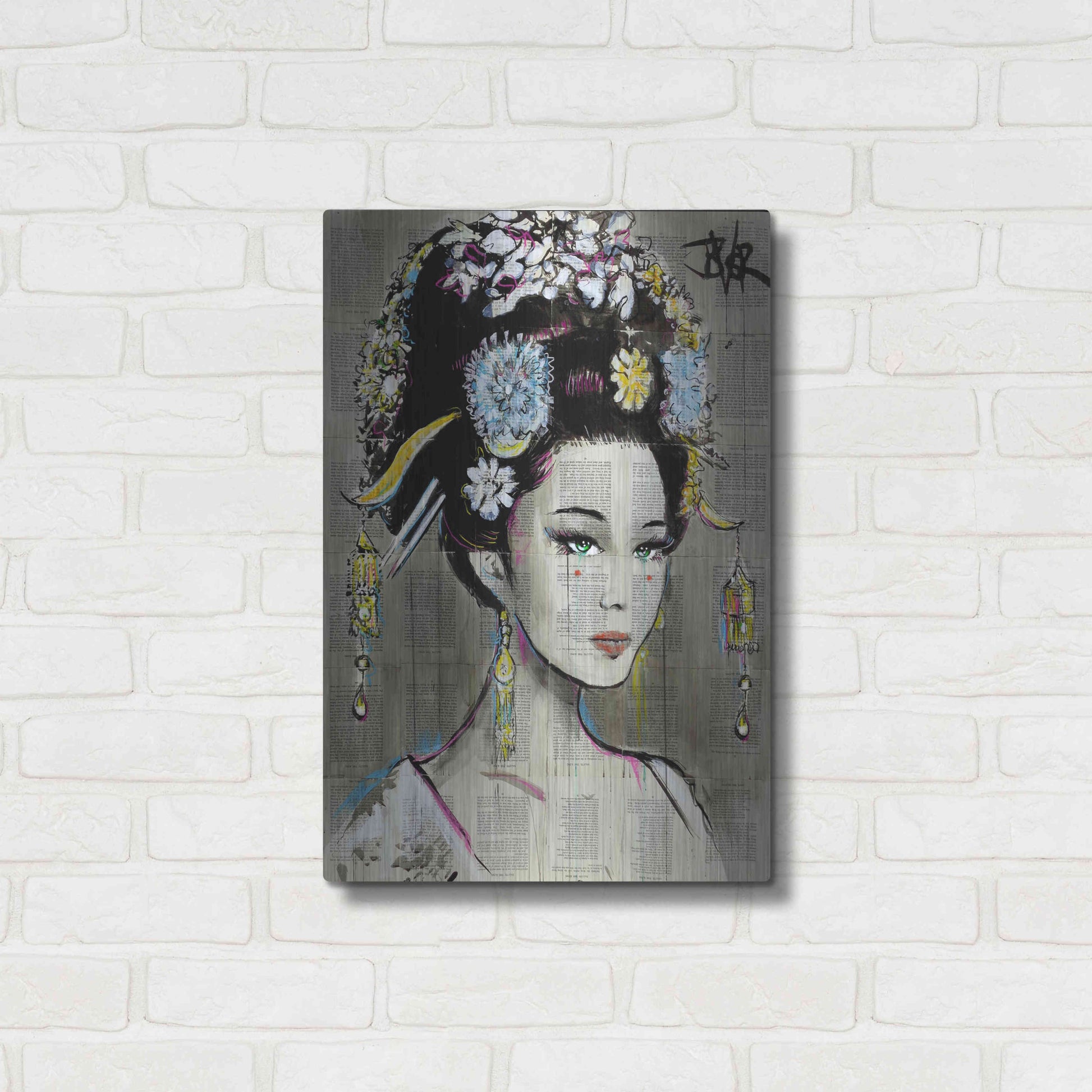 Luxe Metal Art 'Nian Zhen' by Loui Jover, Metal Wall Art,16x24
