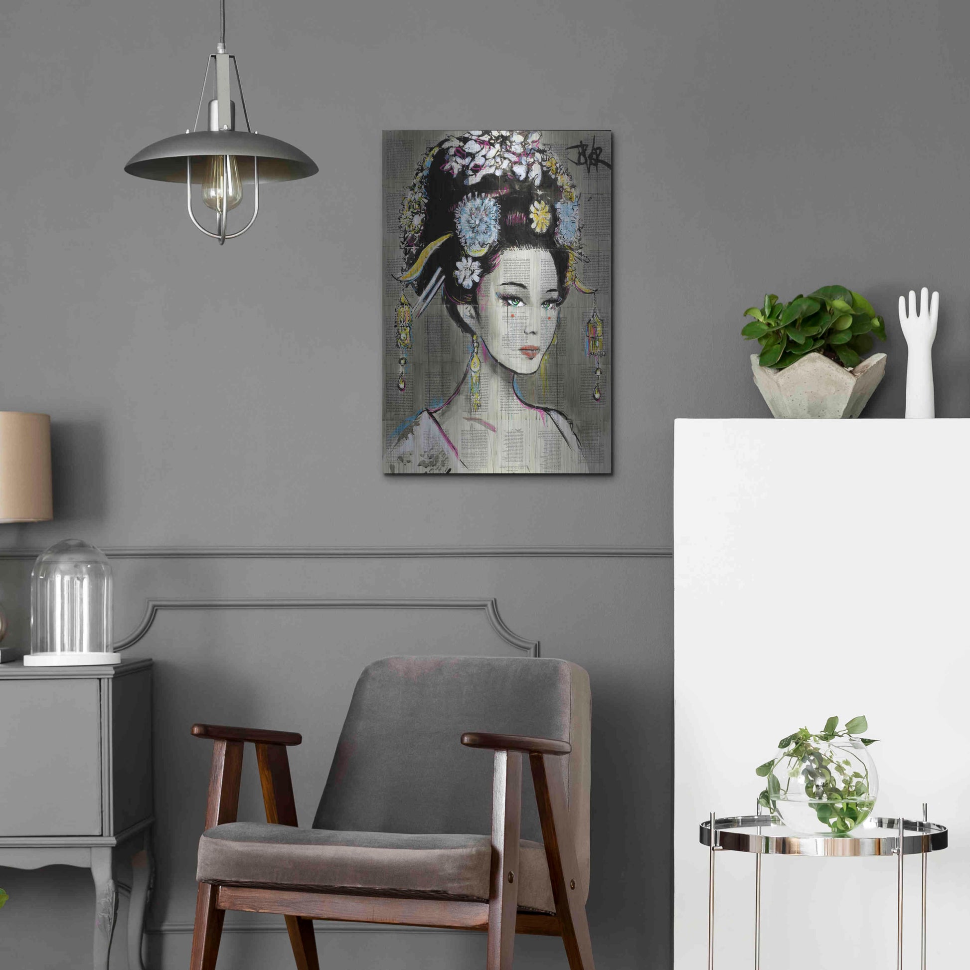 Luxe Metal Art 'Nian Zhen' by Loui Jover, Metal Wall Art,16x24