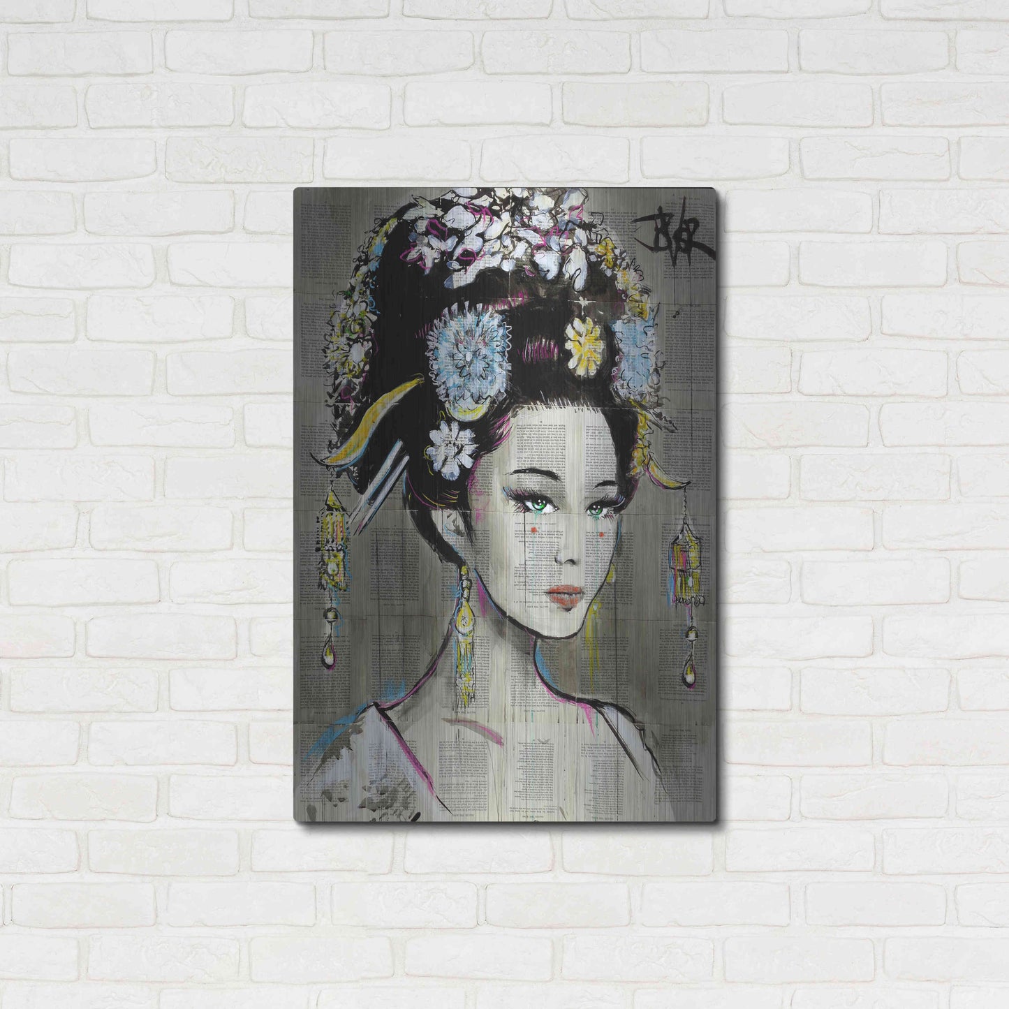 Luxe Metal Art 'Nian Zhen' by Loui Jover, Metal Wall Art,24x36