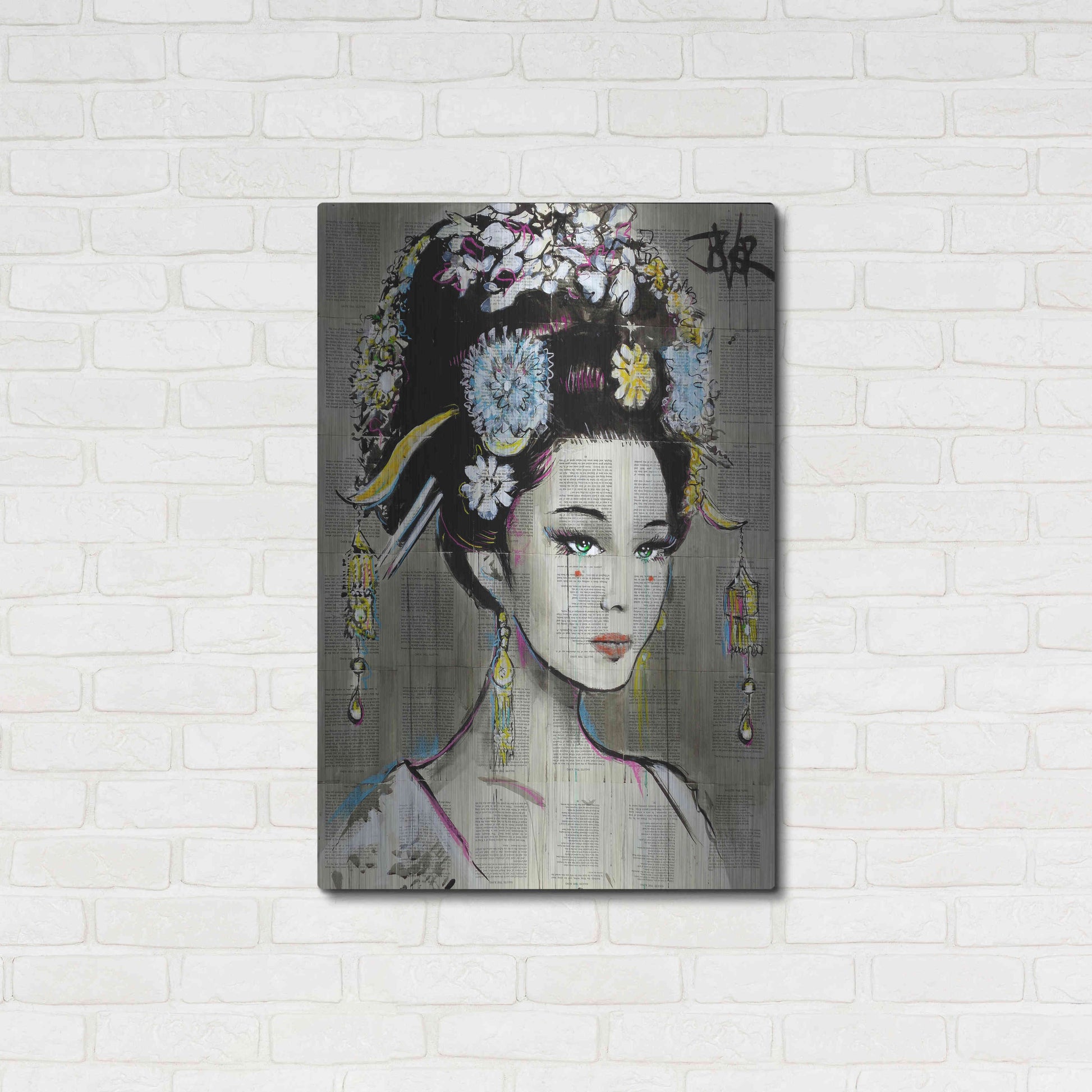 Luxe Metal Art 'Nian Zhen' by Loui Jover, Metal Wall Art,24x36