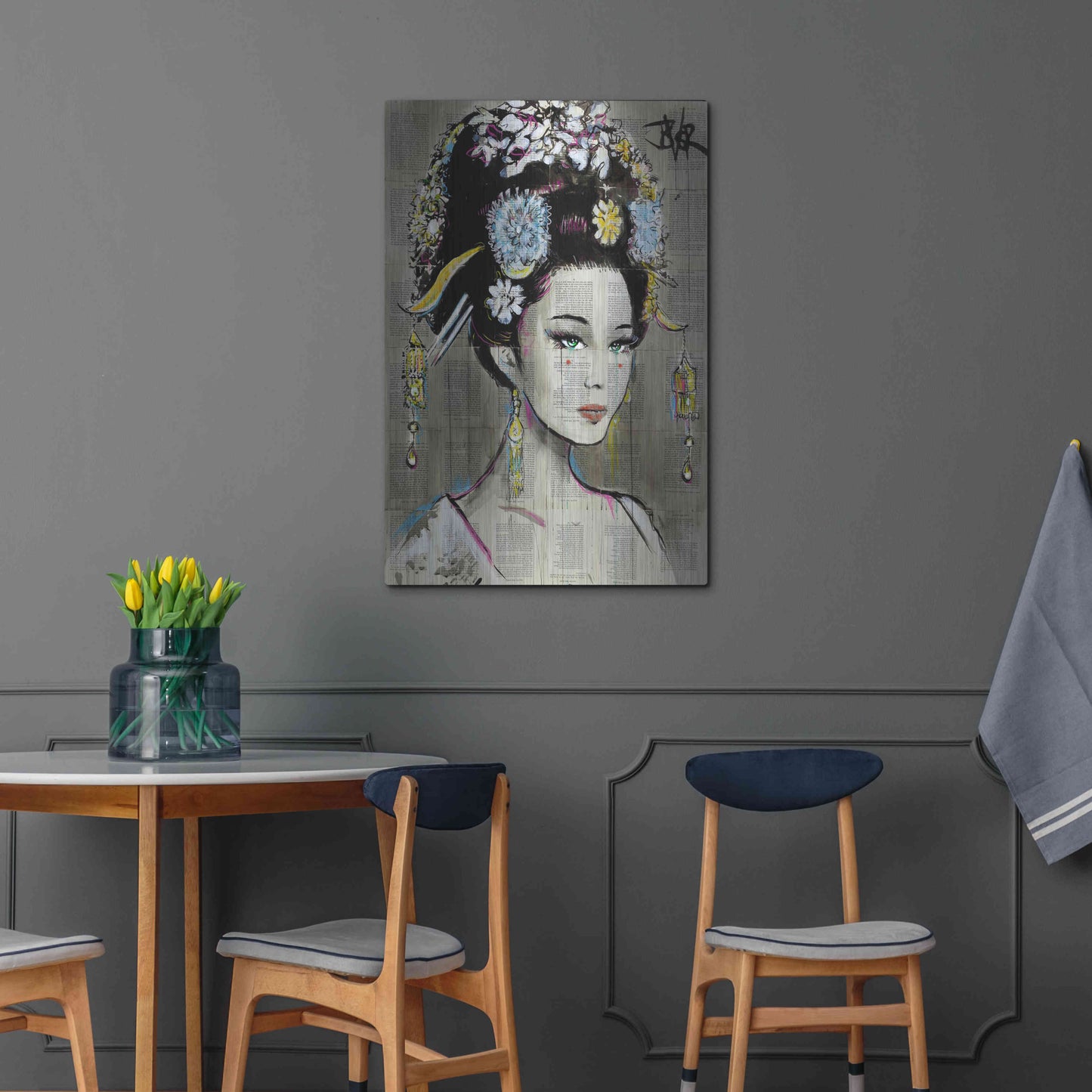 Luxe Metal Art 'Nian Zhen' by Loui Jover, Metal Wall Art,24x36