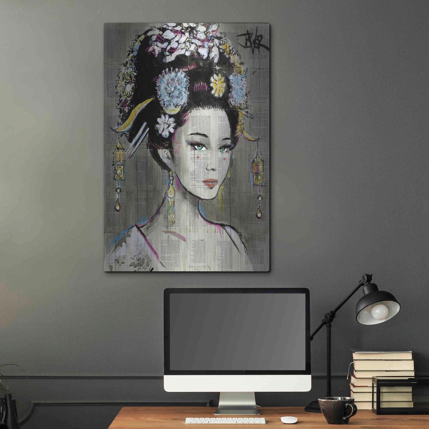 Luxe Metal Art 'Nian Zhen' by Loui Jover, Metal Wall Art,24x36
