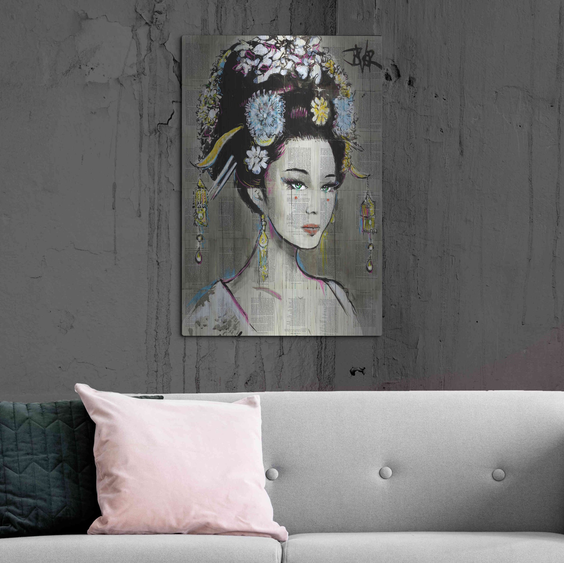 Luxe Metal Art 'Nian Zhen' by Loui Jover, Metal Wall Art,24x36