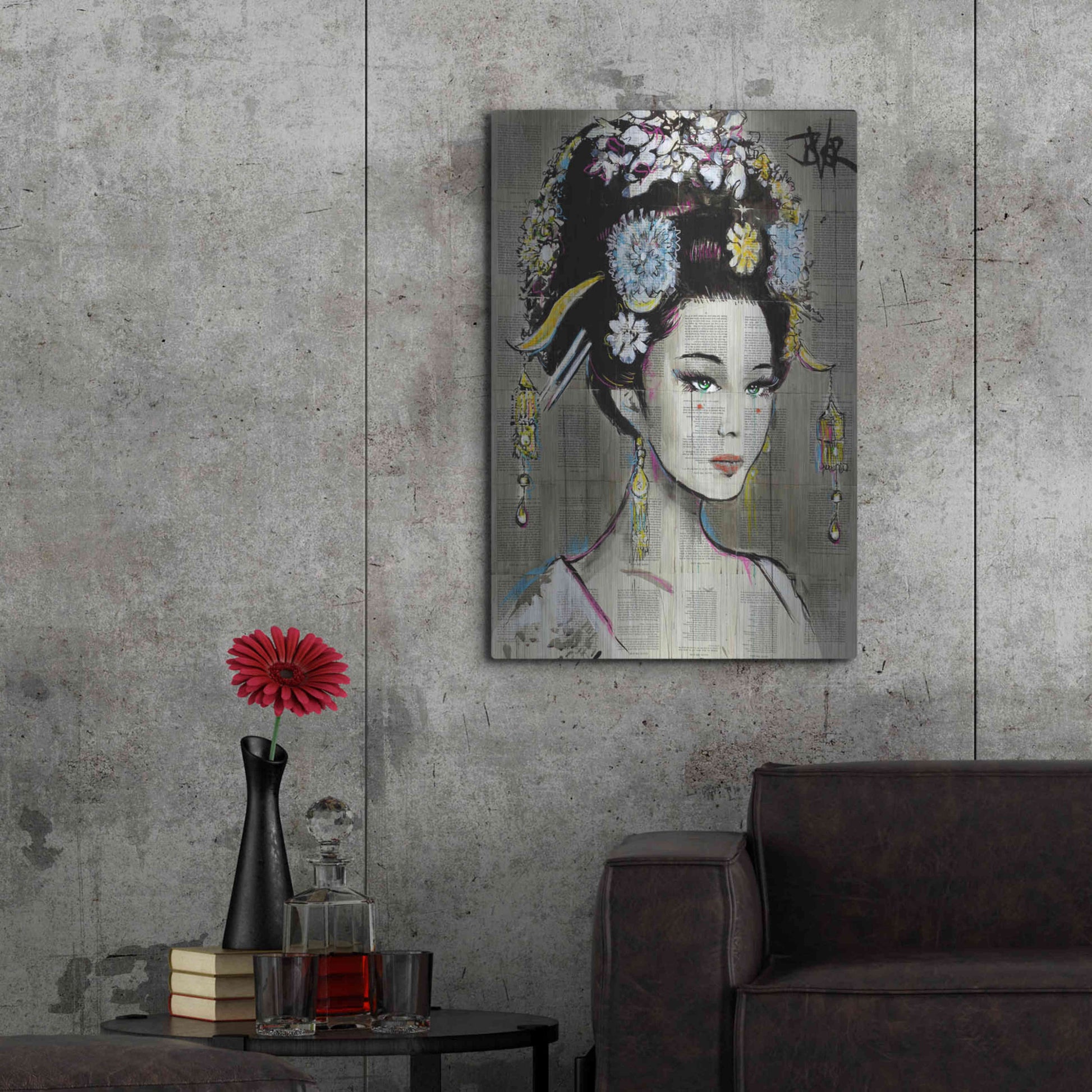 Luxe Metal Art 'Nian Zhen' by Loui Jover, Metal Wall Art,24x36