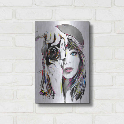 Luxe Metal Art 'Take That1' by Loui Jover, Metal Wall Art,12x16