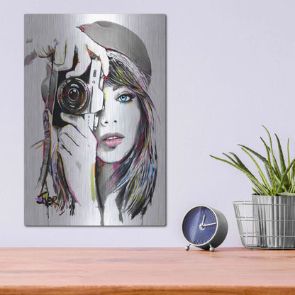 Luxe Metal Art 'Take That1' by Loui Jover, Metal Wall Art,12x16