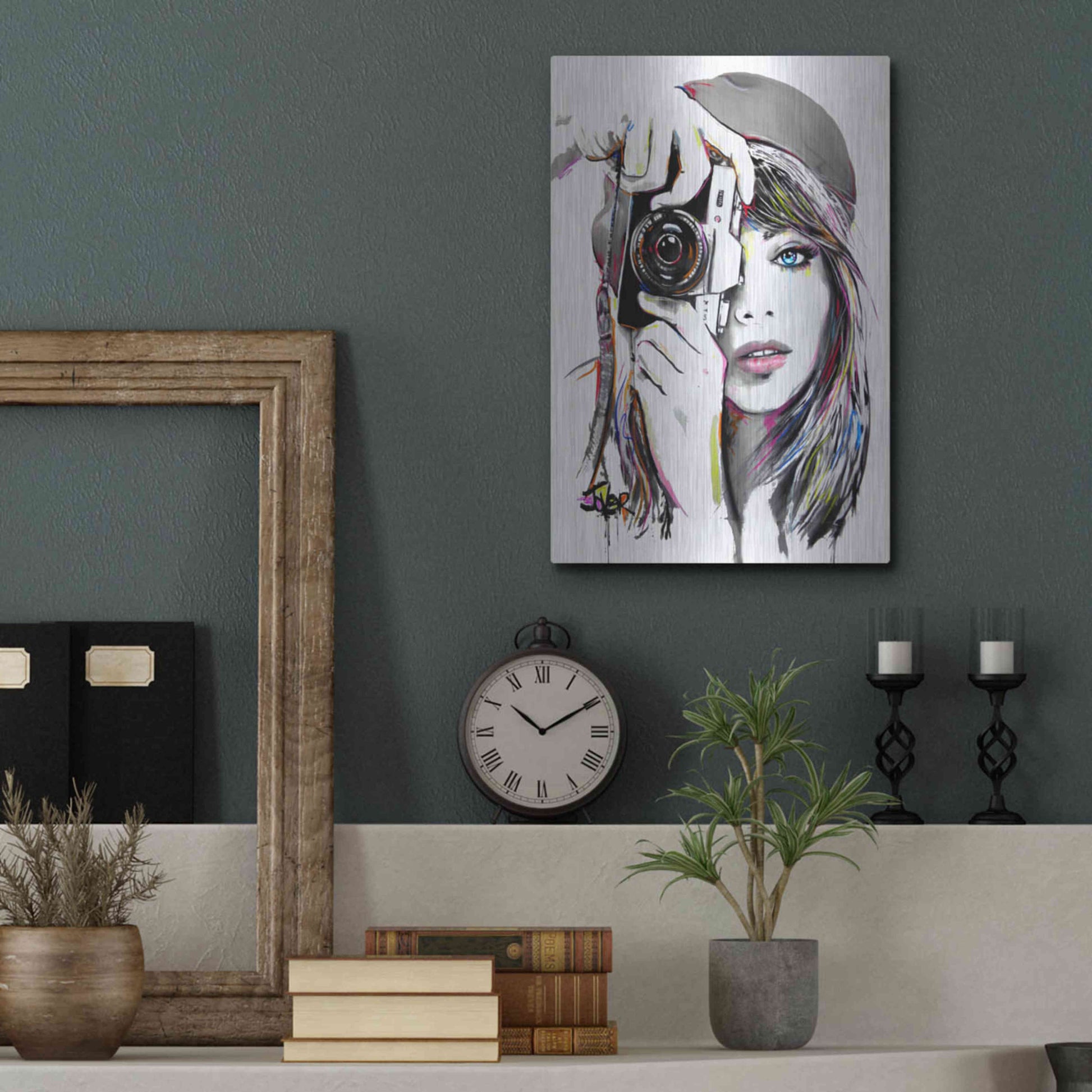 Luxe Metal Art 'Take That1' by Loui Jover, Metal Wall Art,12x16