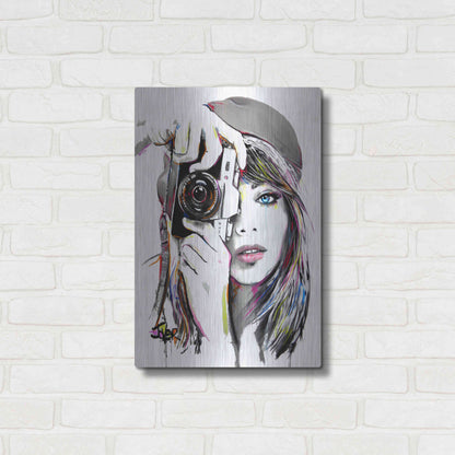 Luxe Metal Art 'Take That1' by Loui Jover, Metal Wall Art,16x24