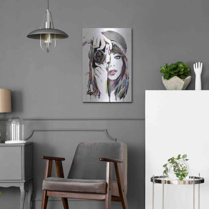 Luxe Metal Art 'Take That1' by Loui Jover, Metal Wall Art,16x24