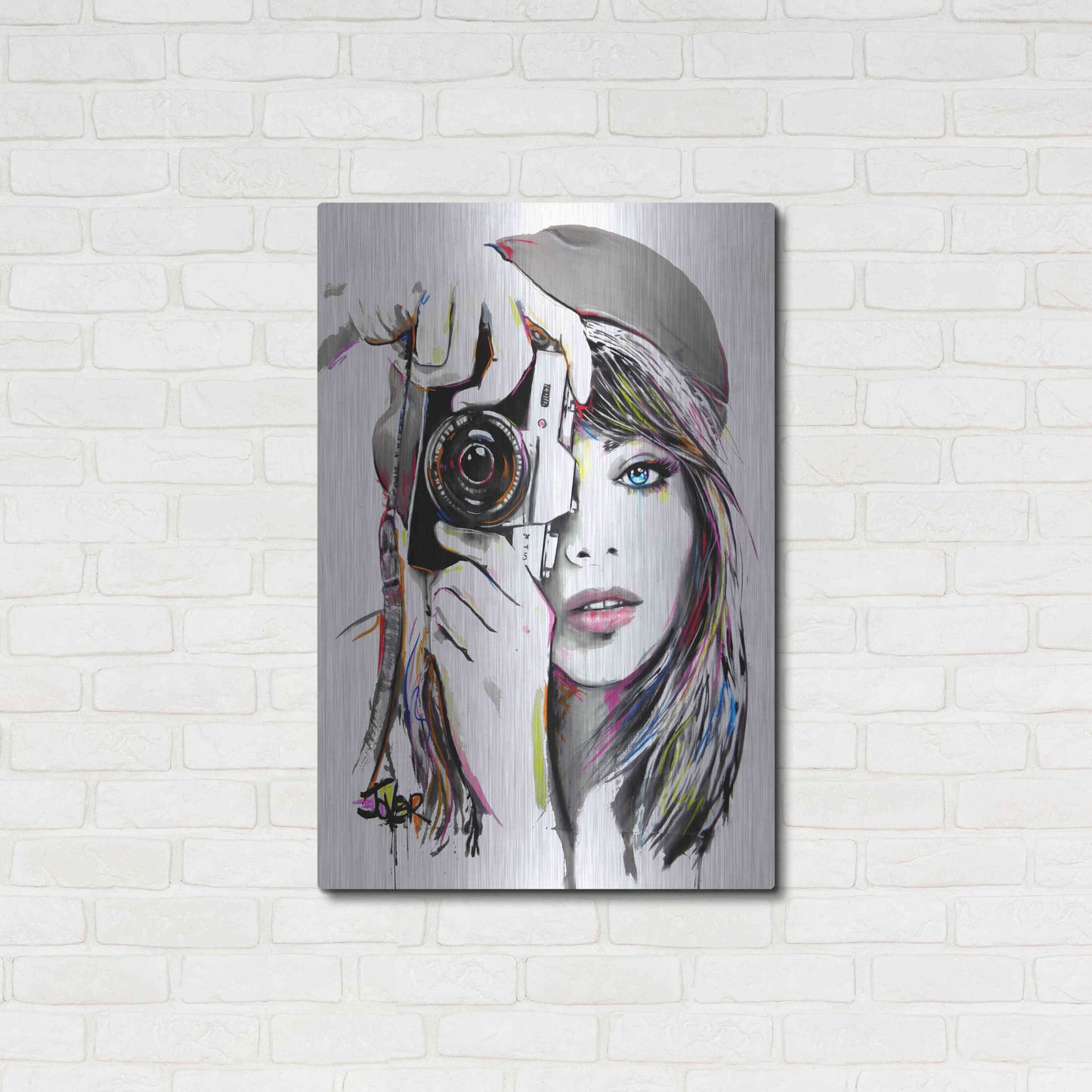 Luxe Metal Art 'Take That1' by Loui Jover, Metal Wall Art,24x36