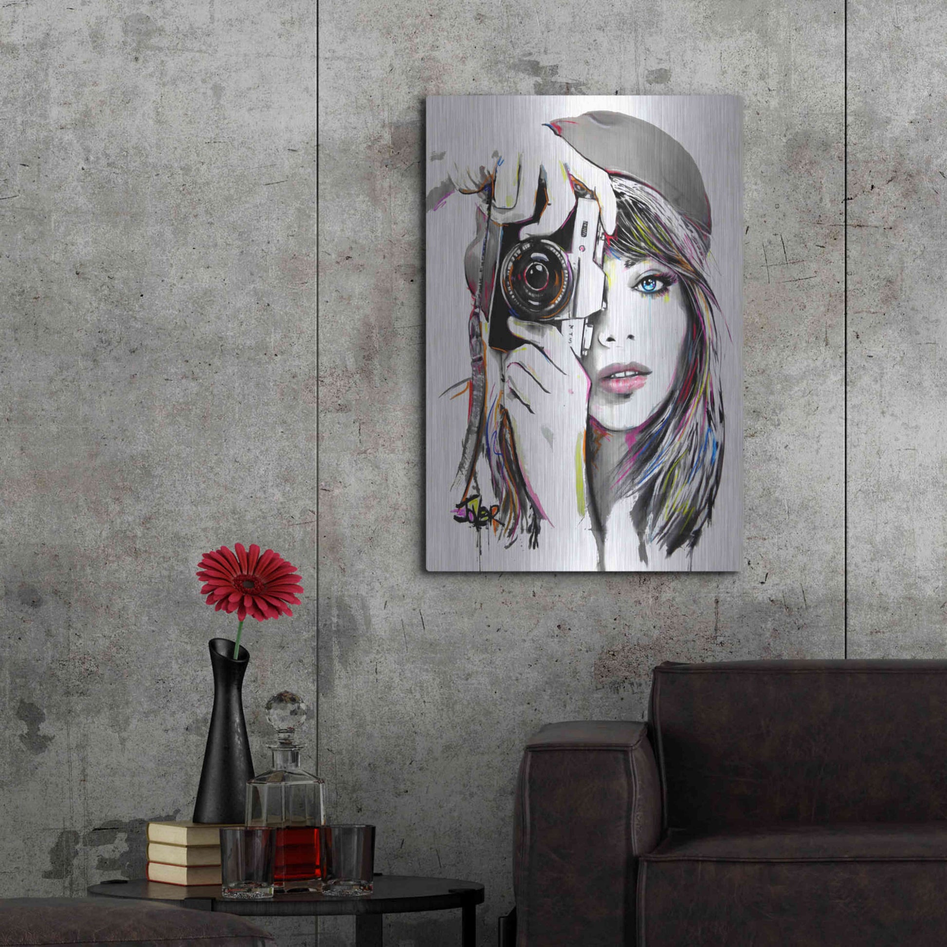 Luxe Metal Art 'Take That1' by Loui Jover, Metal Wall Art,24x36