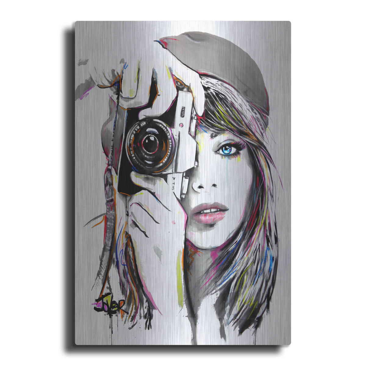 Luxe Metal Art 'Take That1' by Loui Jover, Metal Wall Art