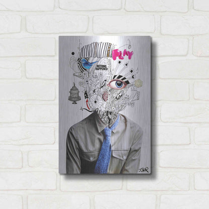 Luxe Metal Art 'The Introspect' by Loui Jover, Metal Wall Art,12x16