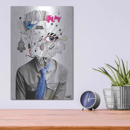 Luxe Metal Art 'The Introspect' by Loui Jover, Metal Wall Art,12x16