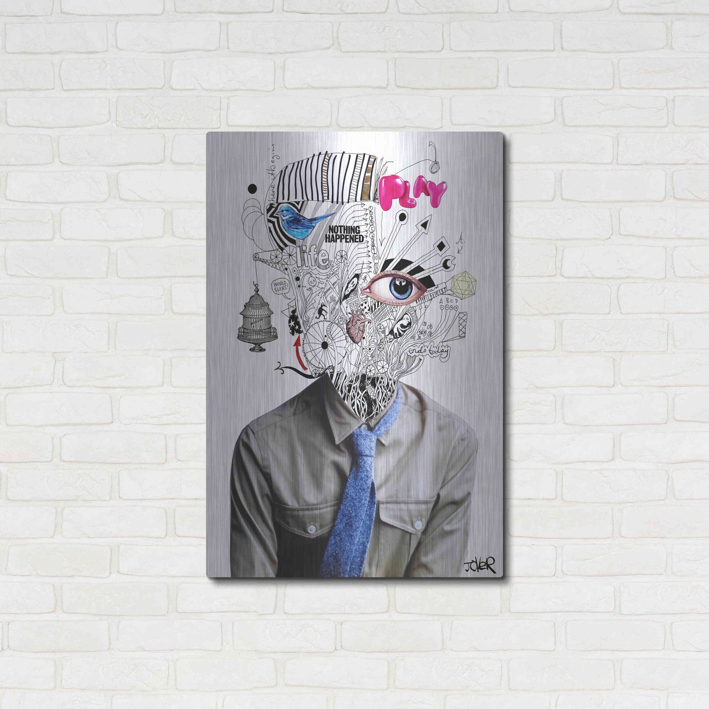 Luxe Metal Art 'The Introspect' by Loui Jover, Metal Wall Art,24x36