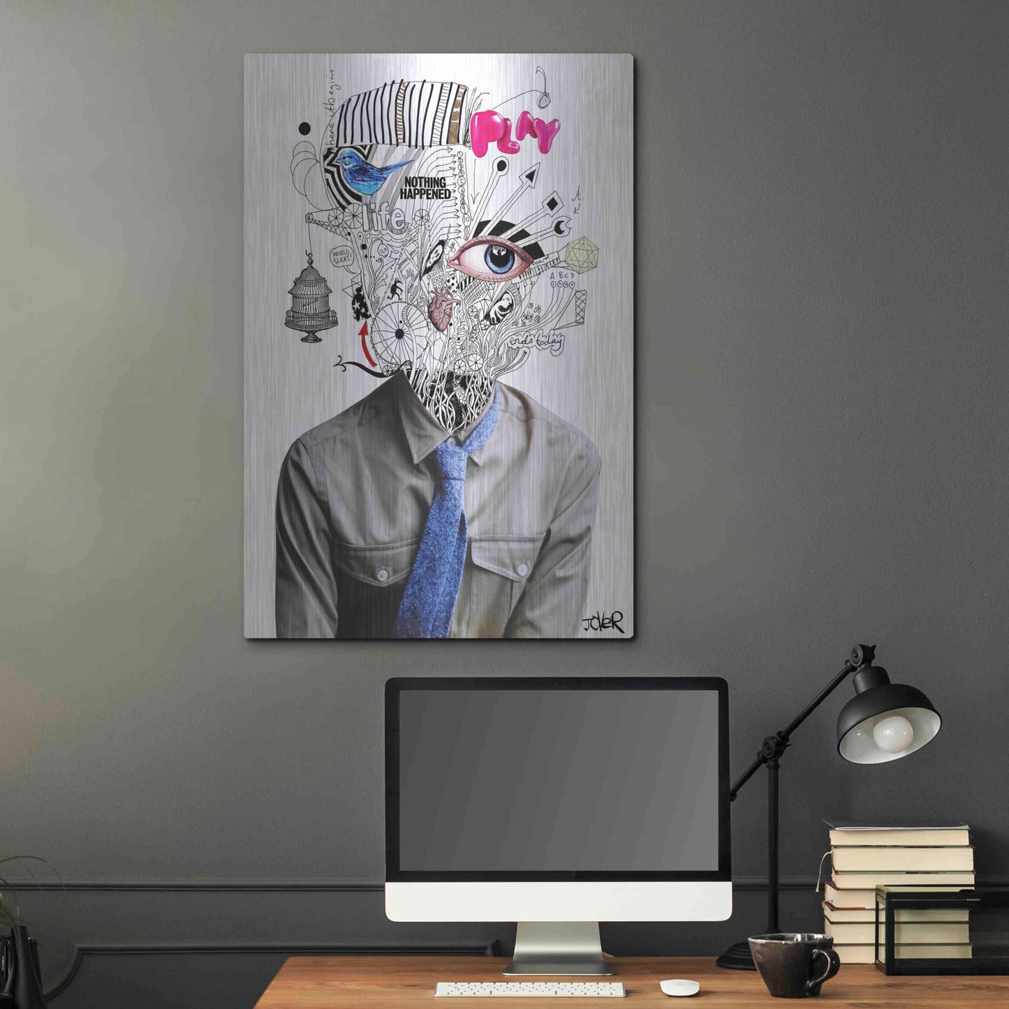 Luxe Metal Art 'The Introspect' by Loui Jover, Metal Wall Art,24x36