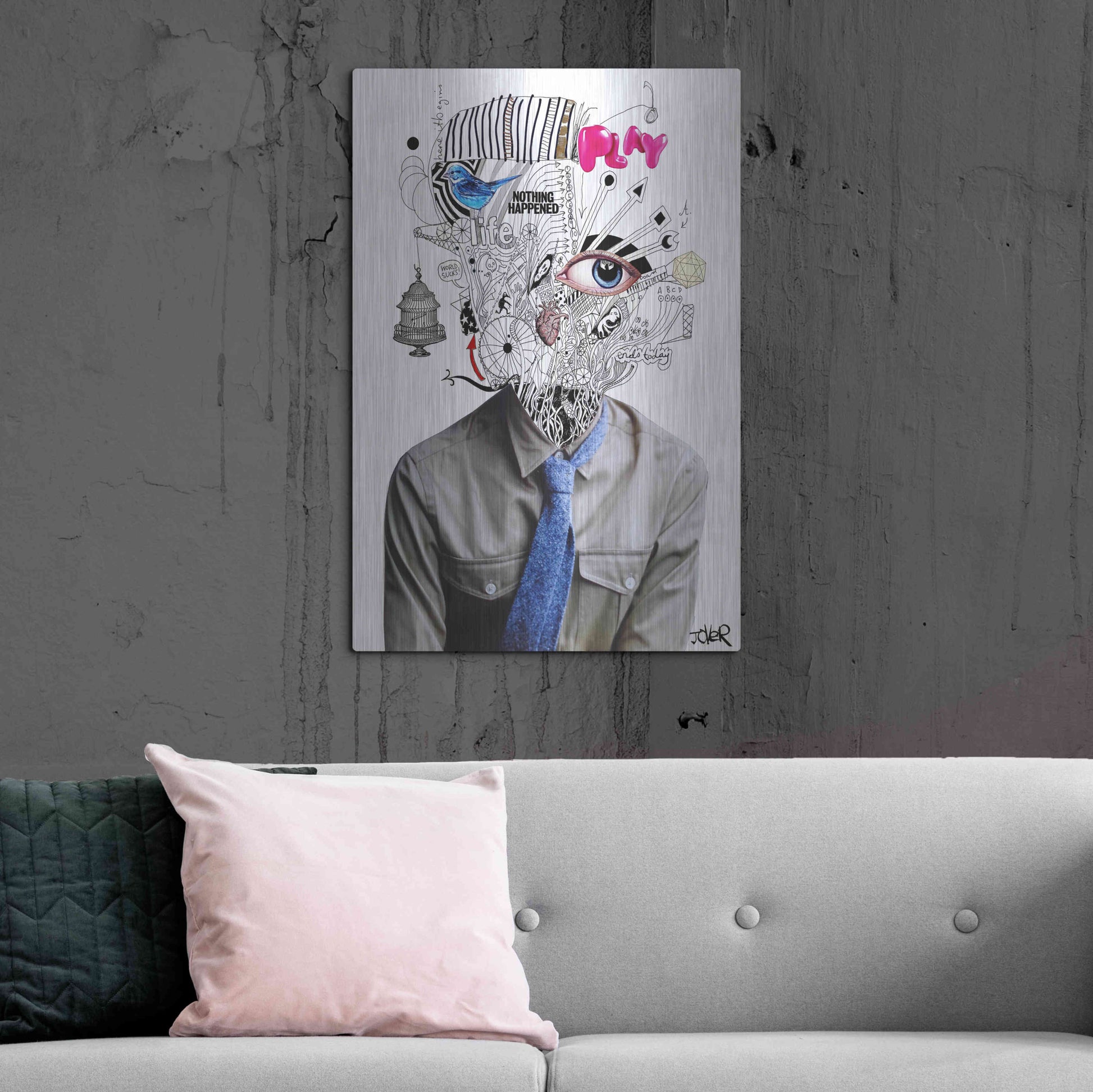 Luxe Metal Art 'The Introspect' by Loui Jover, Metal Wall Art,24x36
