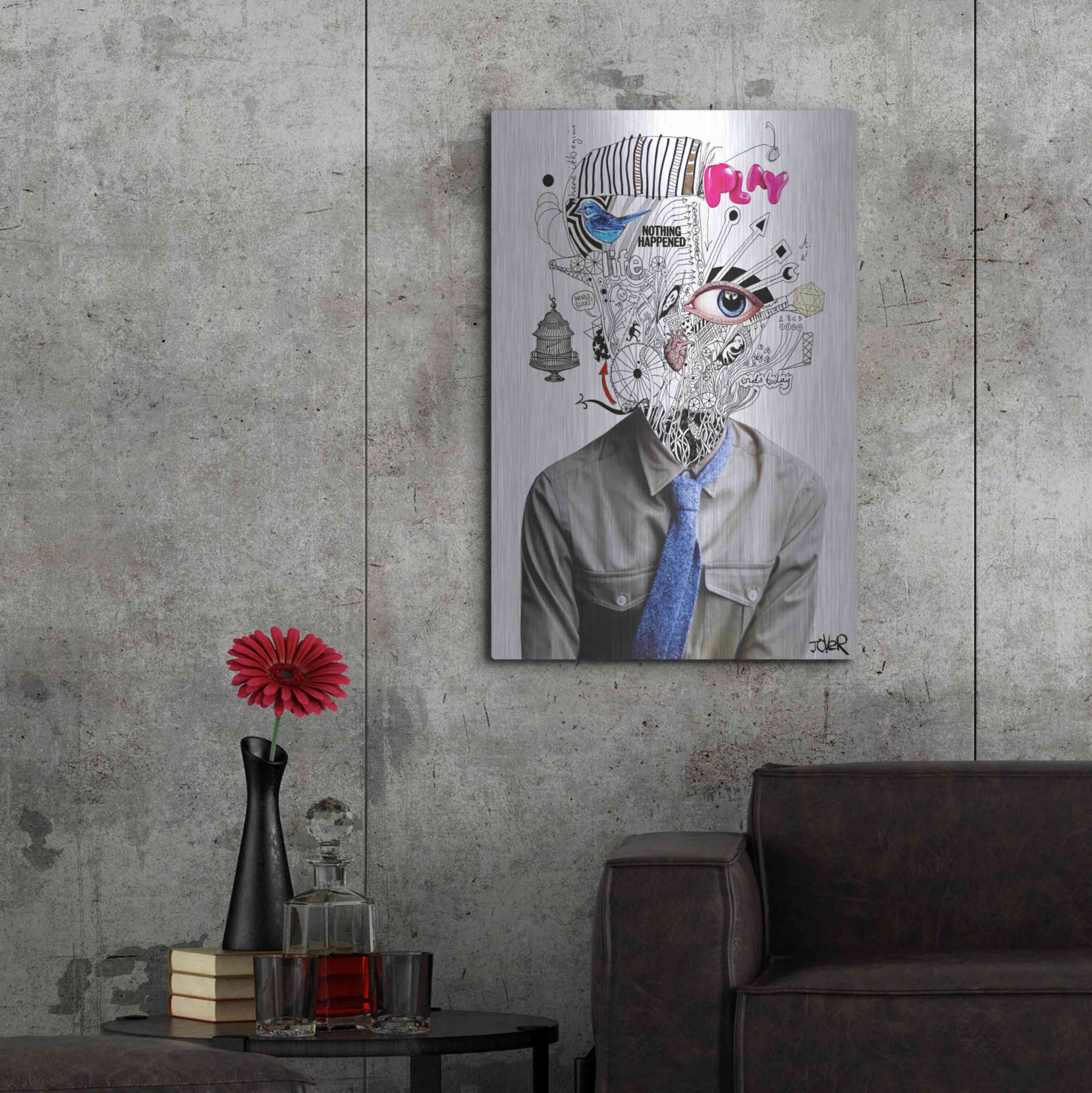 Luxe Metal Art 'The Introspect' by Loui Jover, Metal Wall Art,24x36