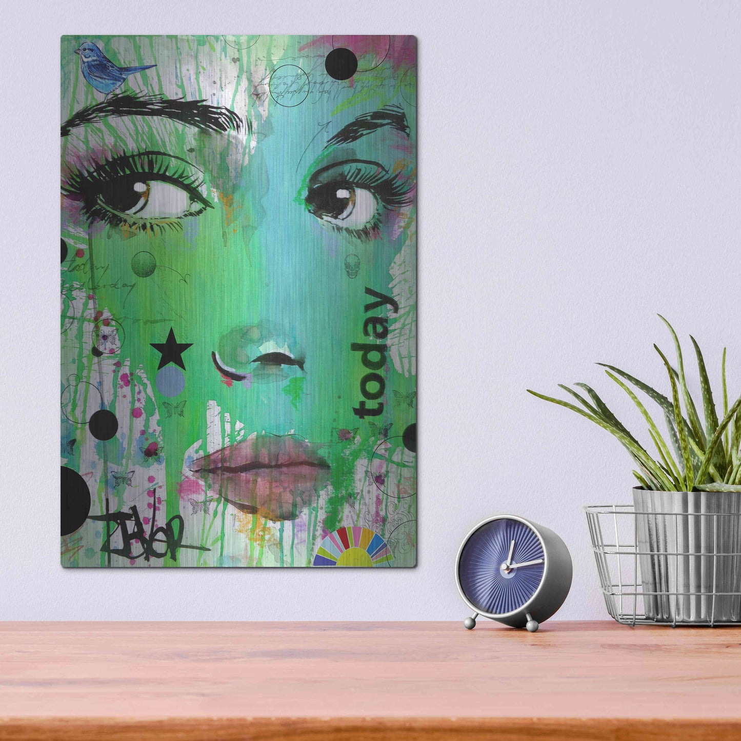Luxe Metal Art 'Today' by Loui Jover, Metal Wall Art,12x16