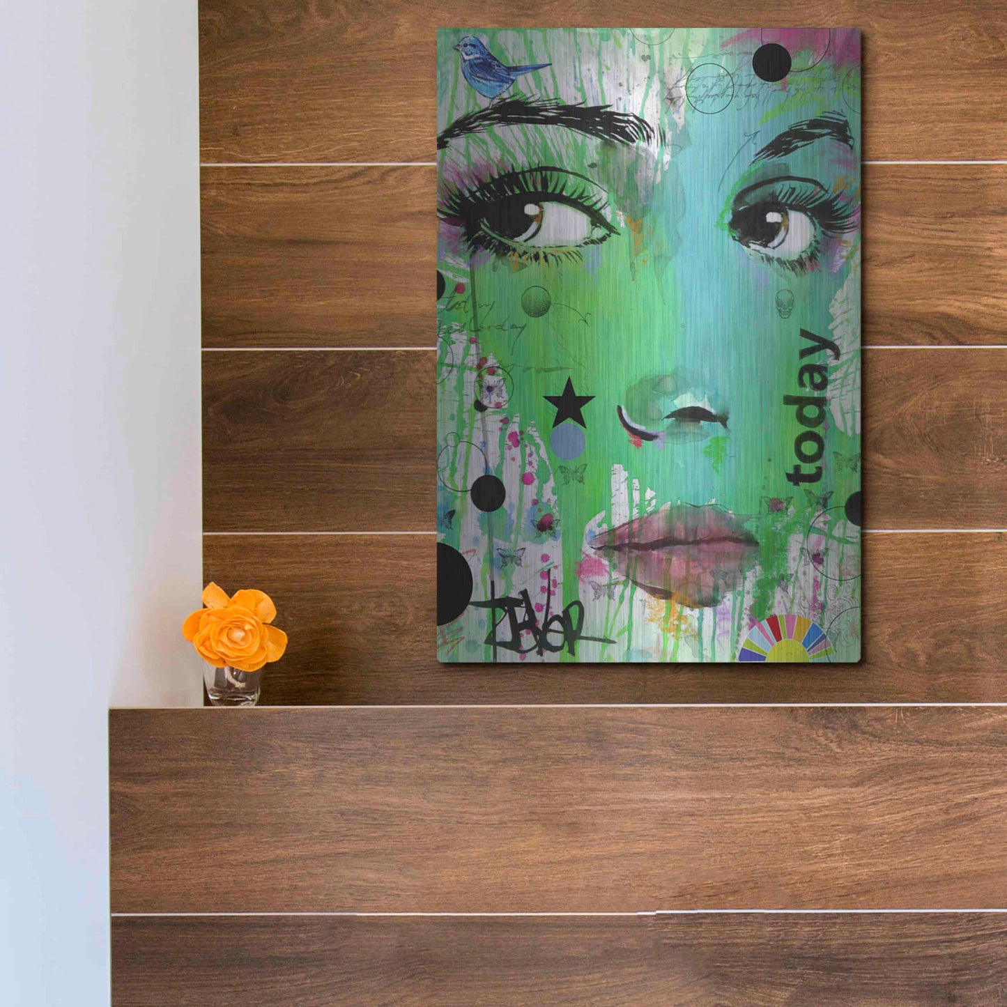 Luxe Metal Art 'Today' by Loui Jover, Metal Wall Art,12x16