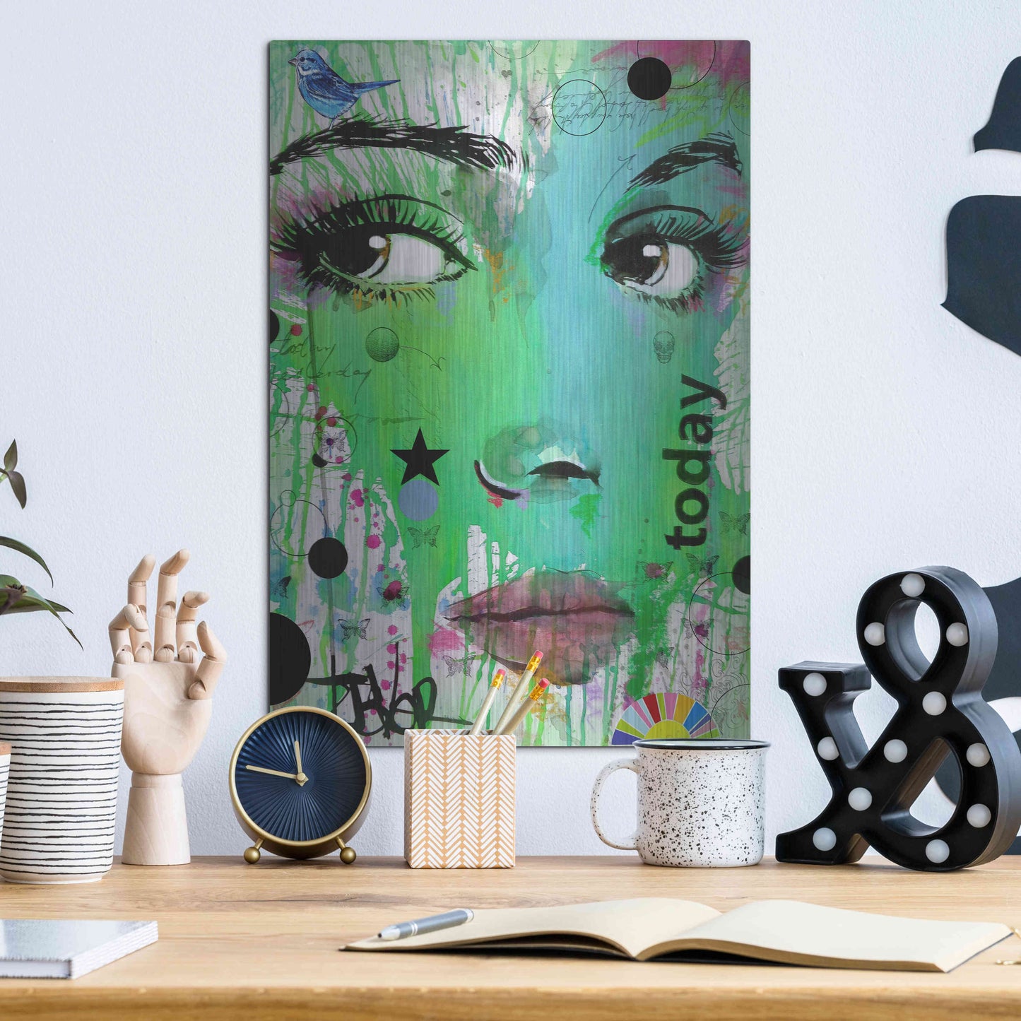 Luxe Metal Art 'Today' by Loui Jover, Metal Wall Art,12x16