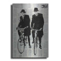 Luxe Metal Art 'Two Men On Bikes' by Loui Jover, Metal Wall Art
