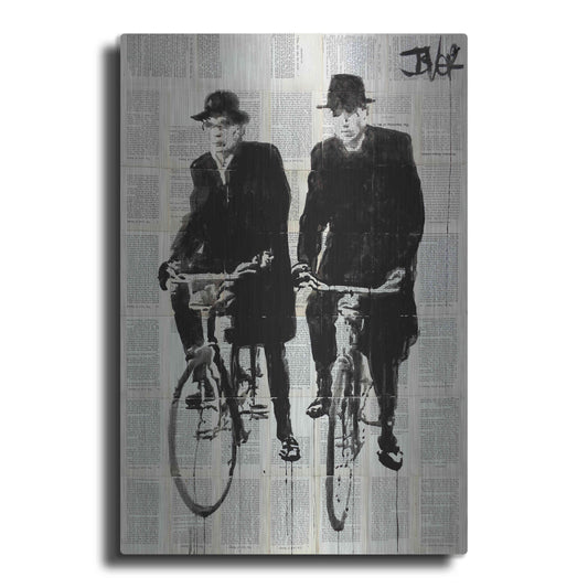 Luxe Metal Art 'Two Men On Bikes' by Loui Jover, Metal Wall Art