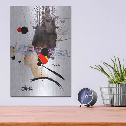Luxe Metal Art 'Type A' by Loui Jover, Metal Wall Art,12x16