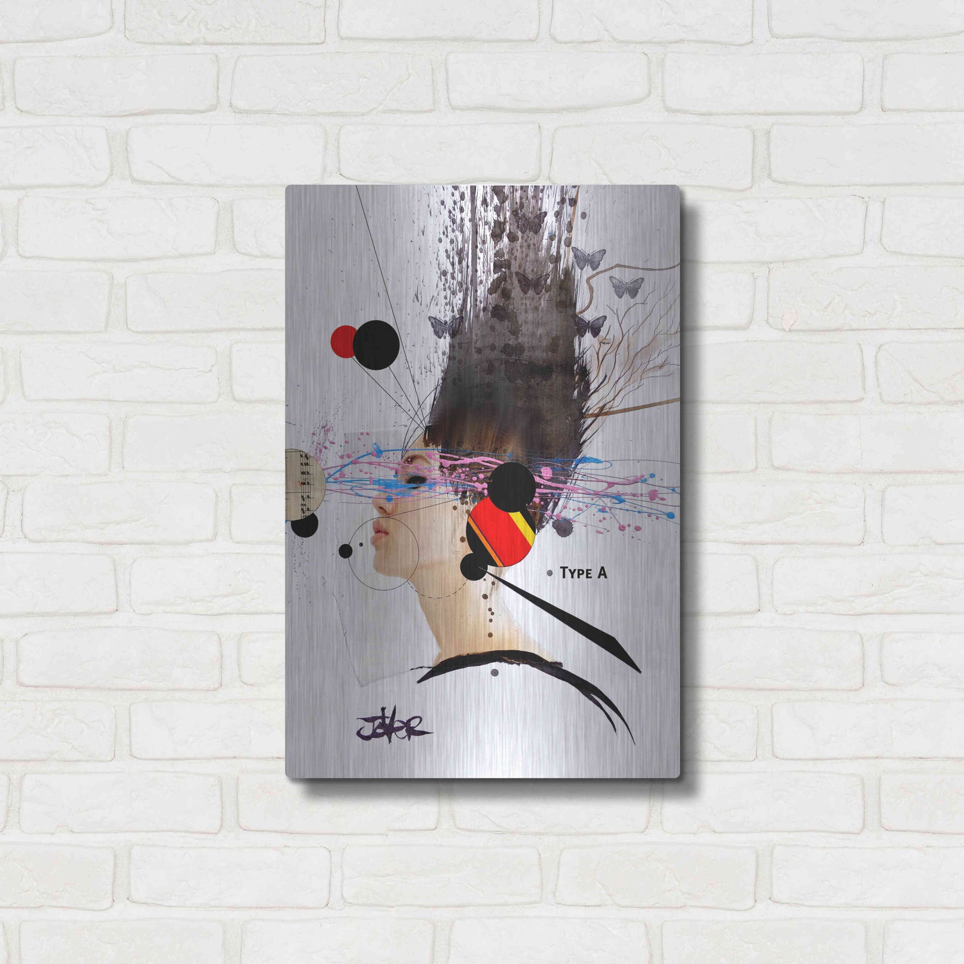 Luxe Metal Art 'Type A' by Loui Jover, Metal Wall Art,16x24