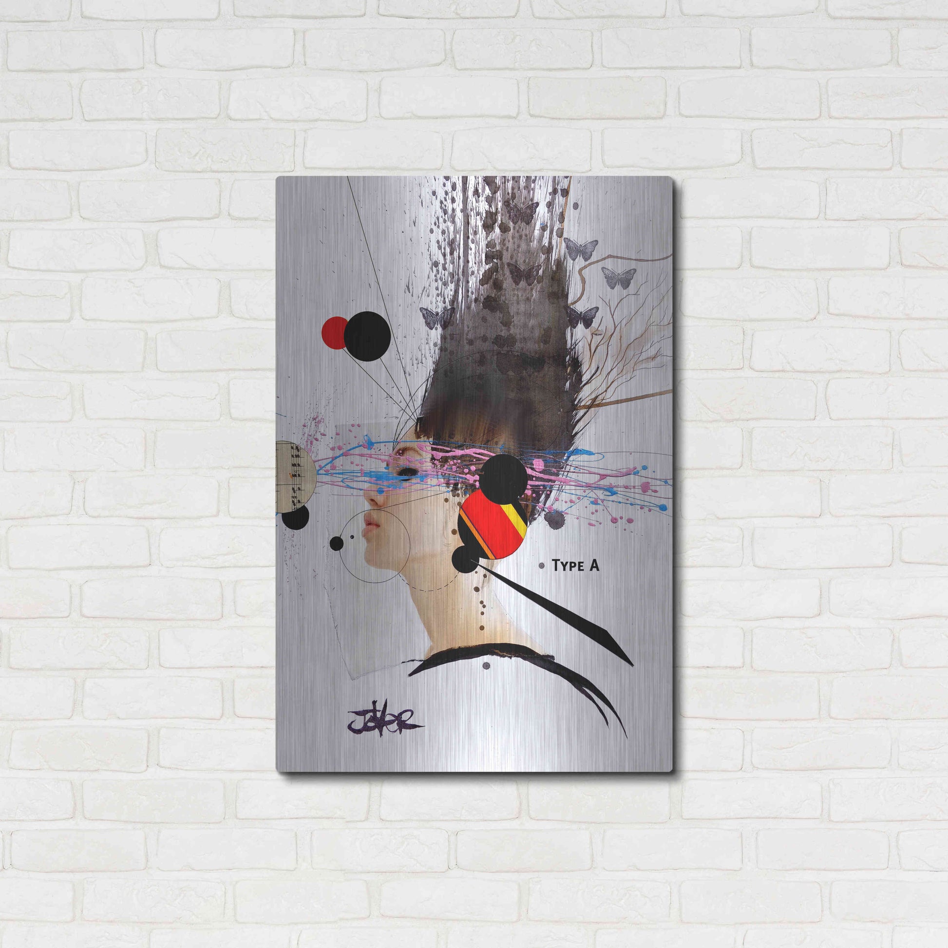 Luxe Metal Art 'Type A' by Loui Jover, Metal Wall Art,24x36