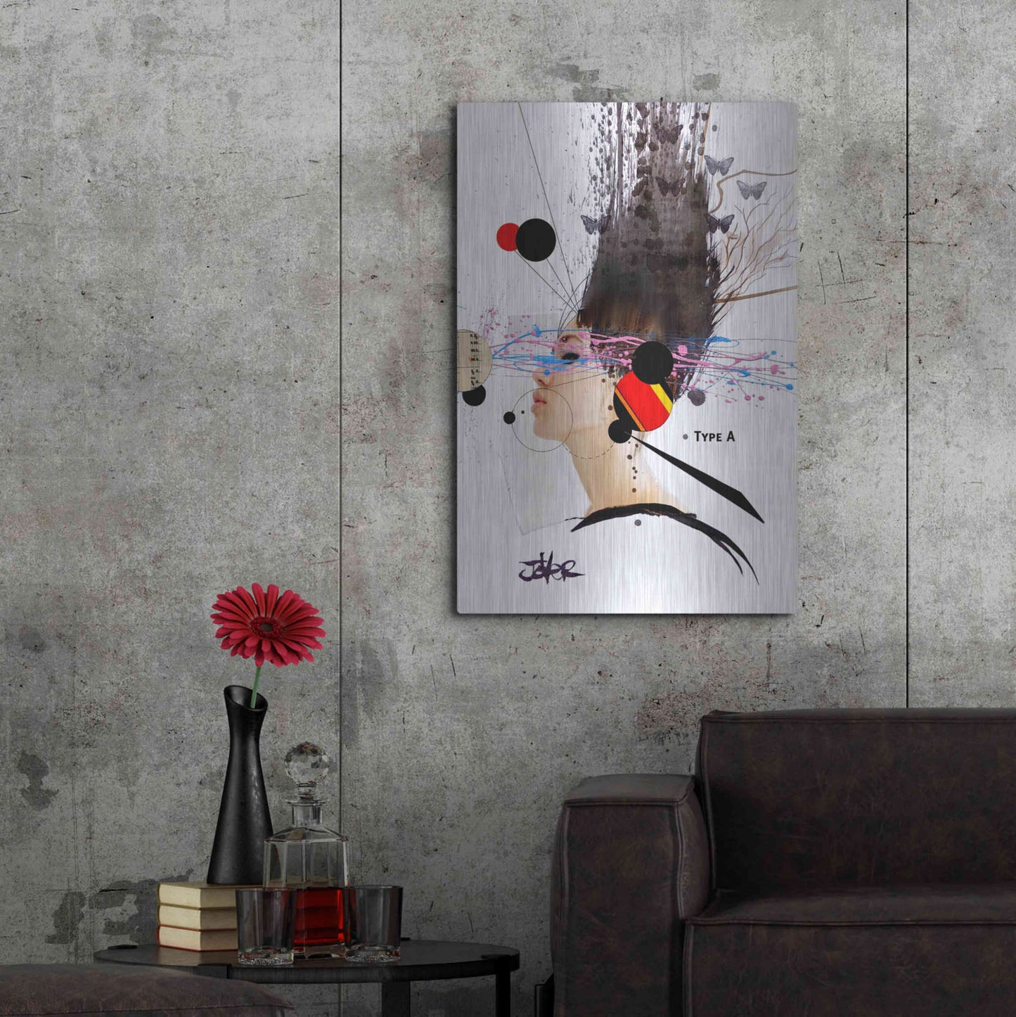 Luxe Metal Art 'Type A' by Loui Jover, Metal Wall Art,24x36